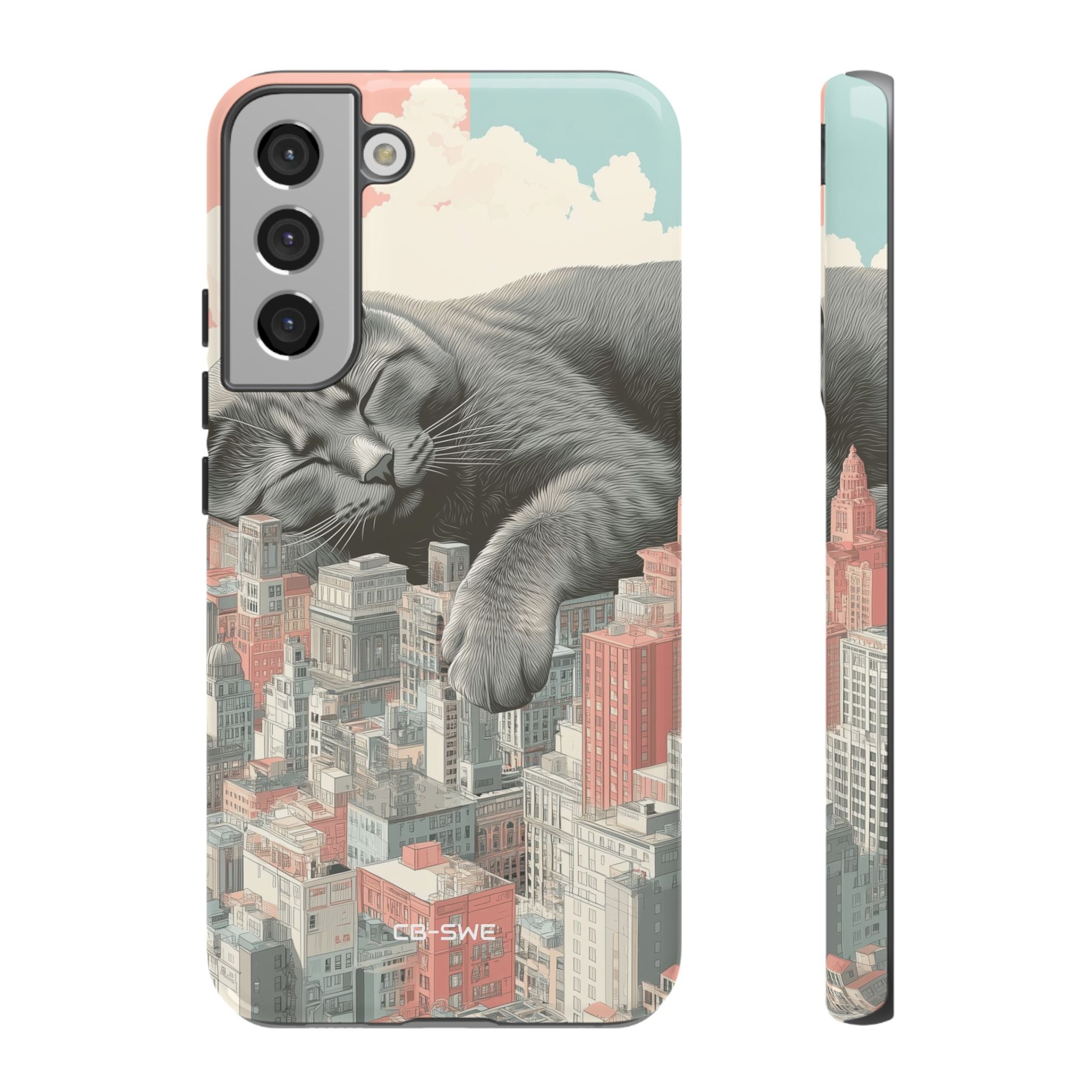 Cat Rests Over City - Samsung Case