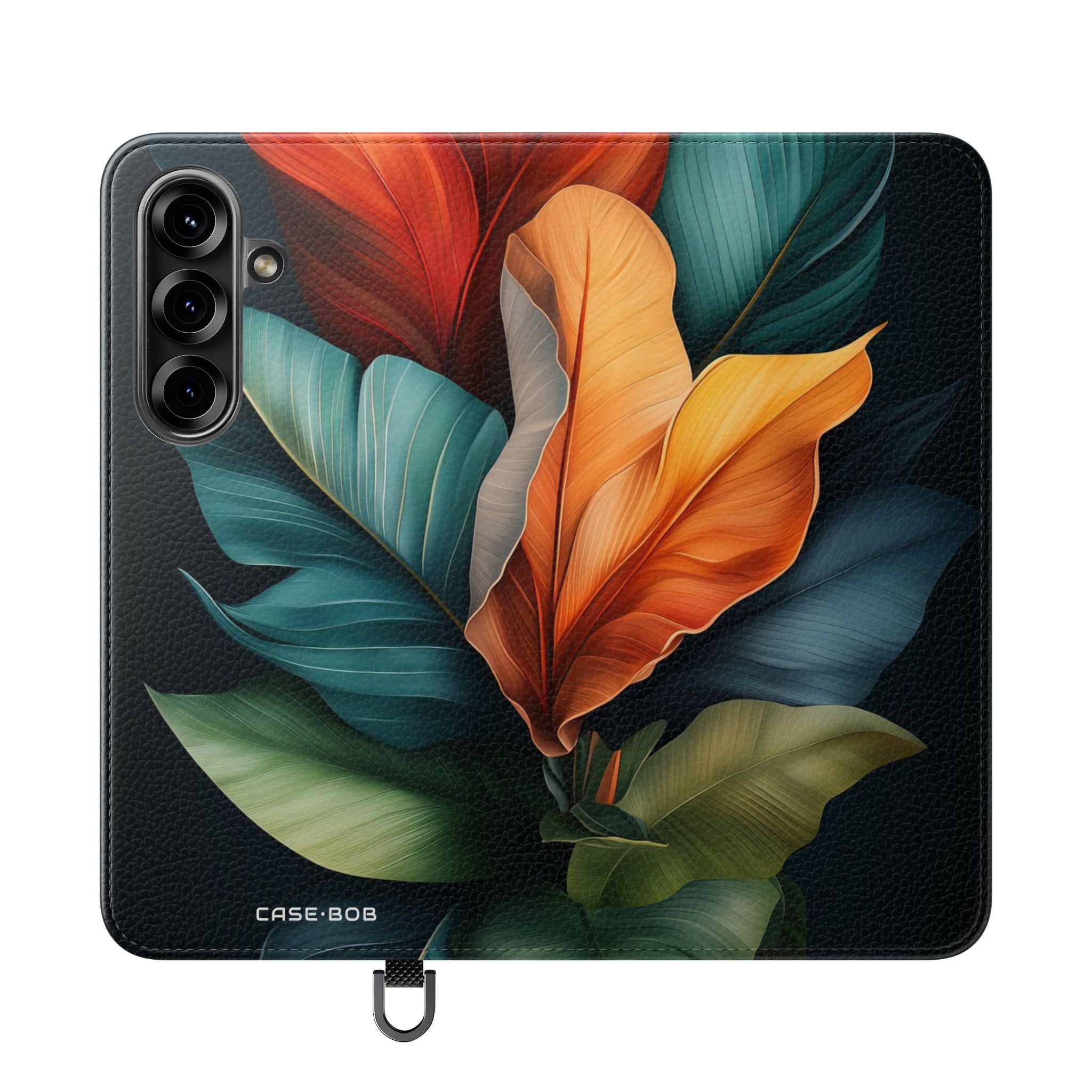 Tropical Ember Leaves - Samsung S25 Case - Wallet
