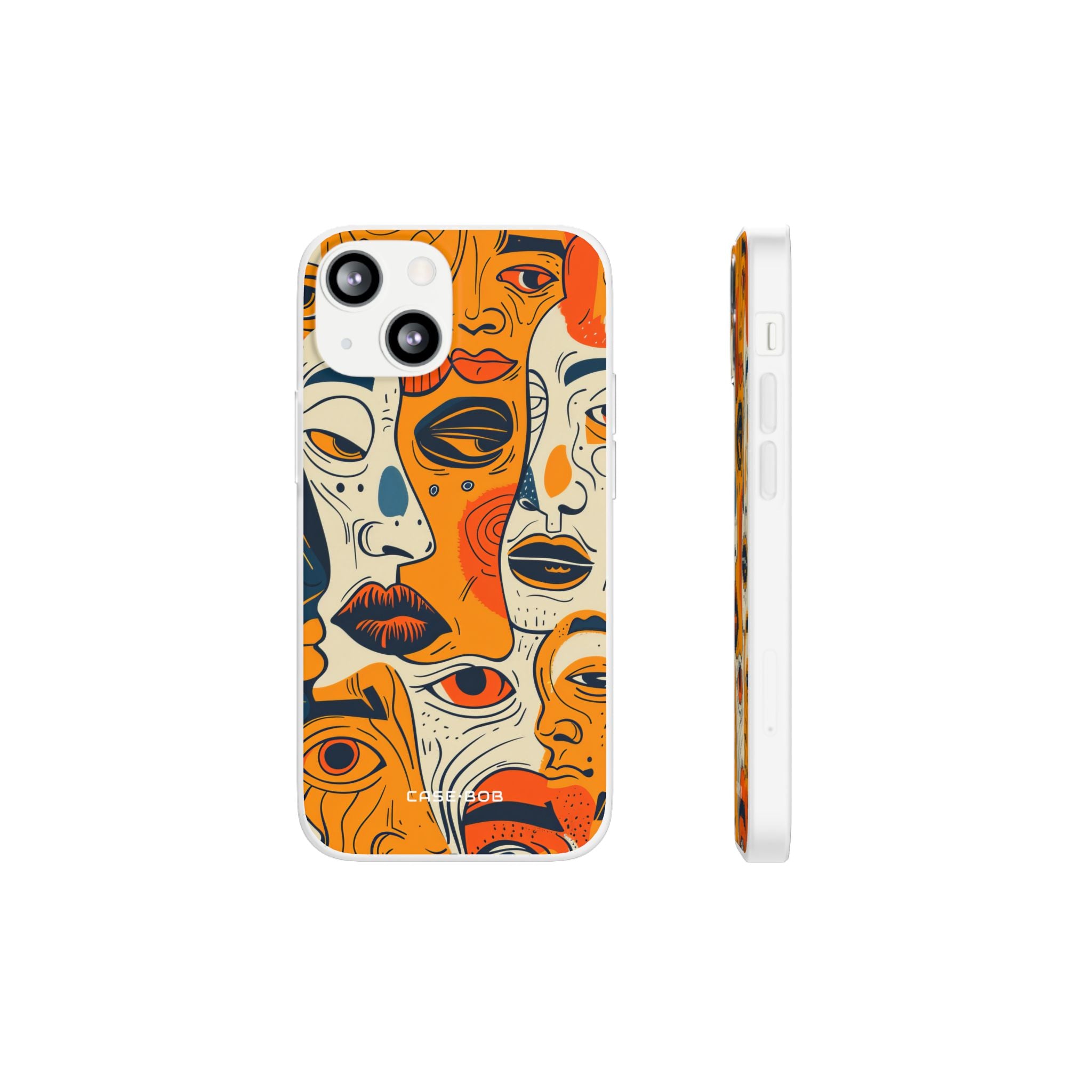 Tangled Faces Sunset iPhone 13 mini Case - Soft