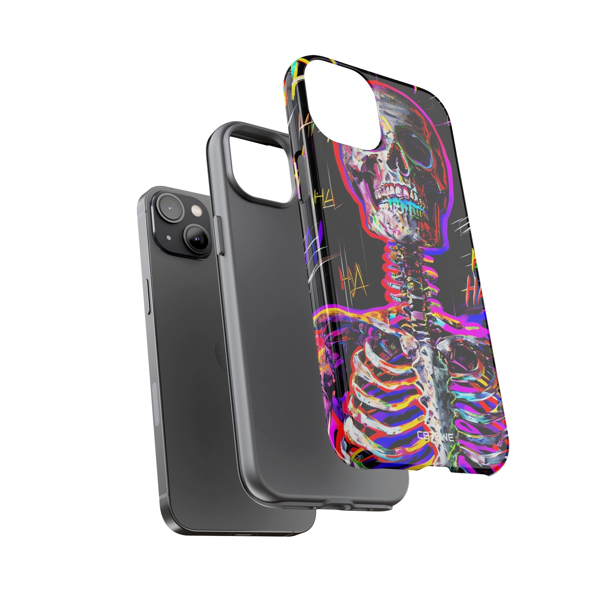 Neon Skeleton Chaos - iPhone Case