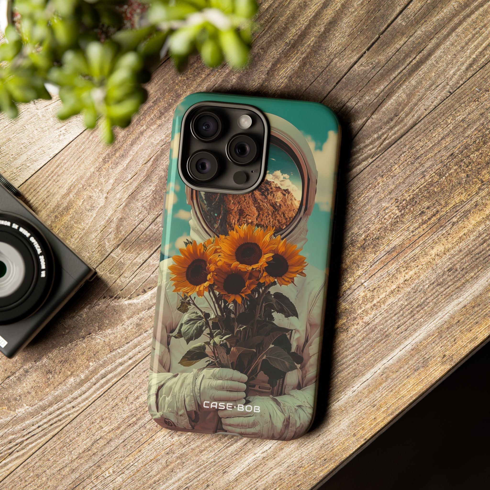 Sunflower Astronaut iPhone 15 Pro Max Case - Tough