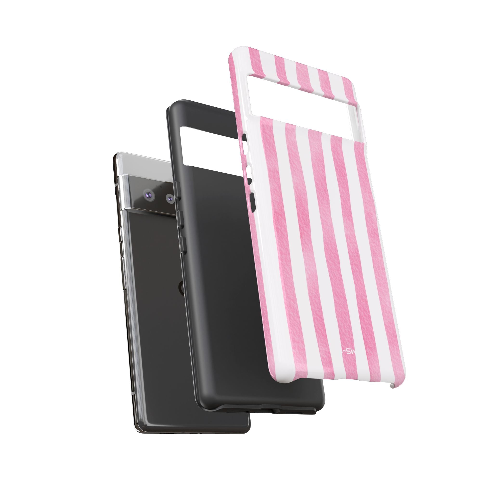 Pink Watercolor Stripes - Google Pixel Case