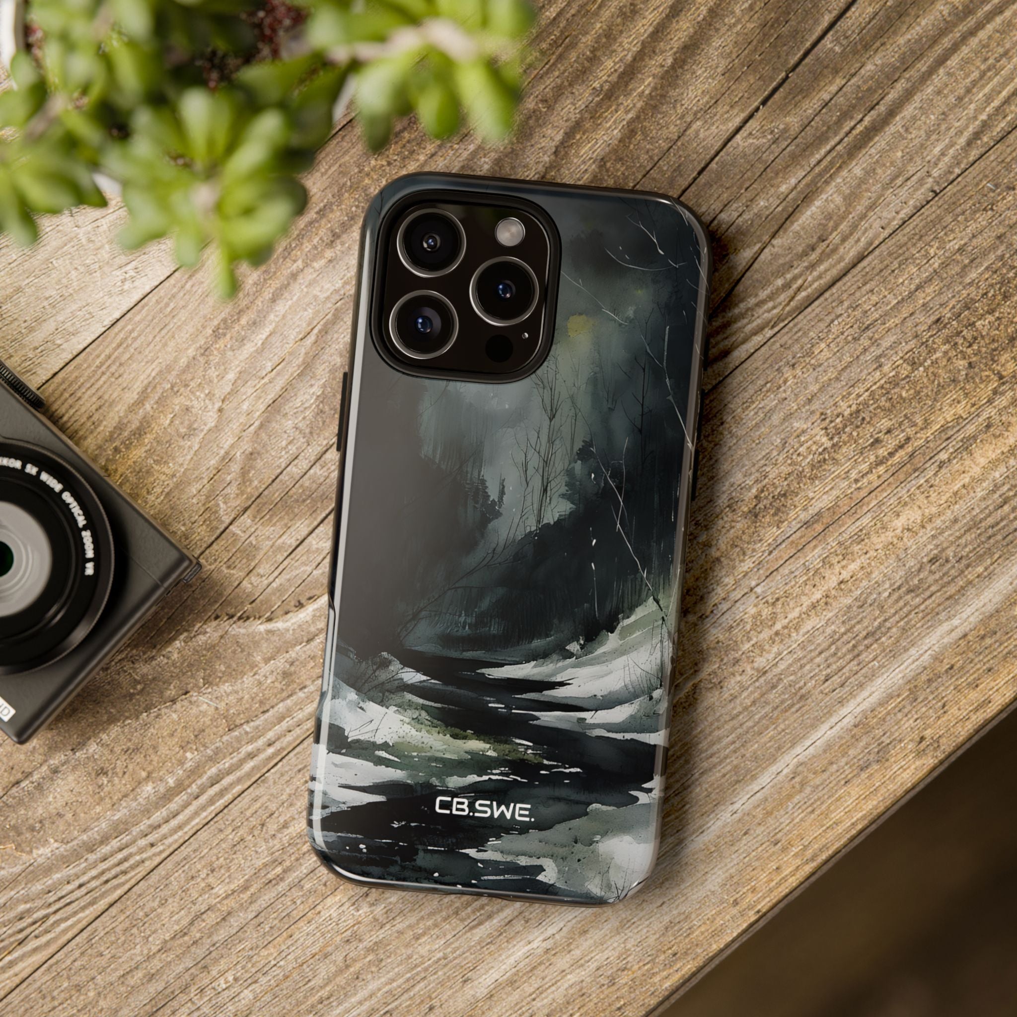 Moody Winter Landscape Watercolor Art Phone Cover iPhone 16 - Tough