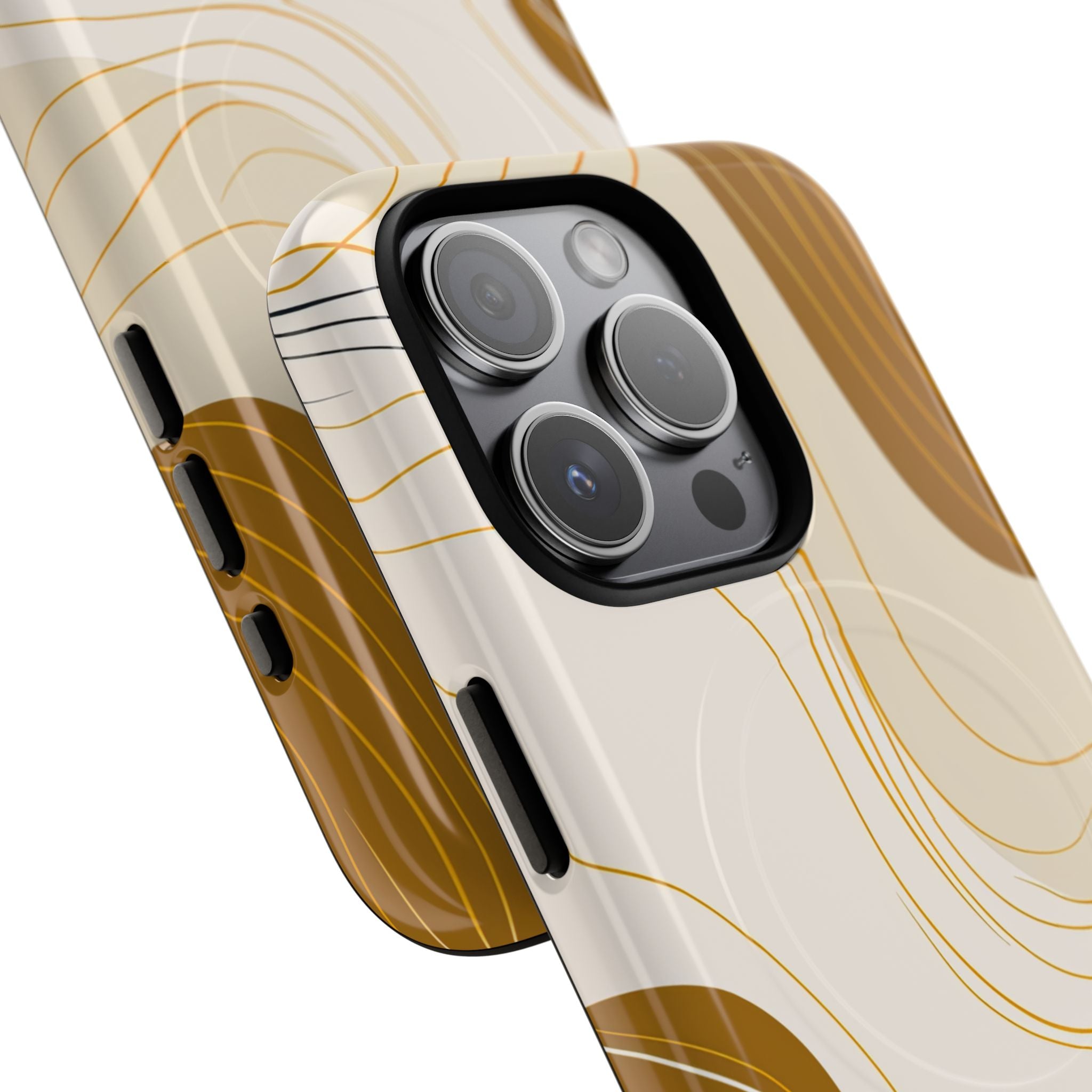 Golden Flow Lines iPhone 15 - Tough+