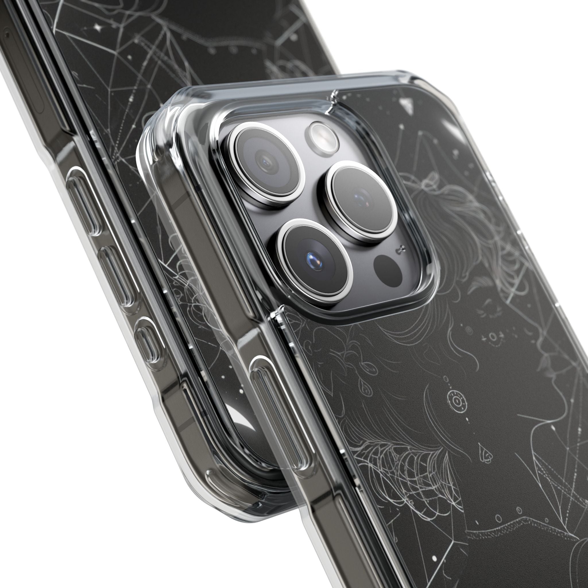Celestial Bloom Silhouette iPhone 15 - Impact Clear+