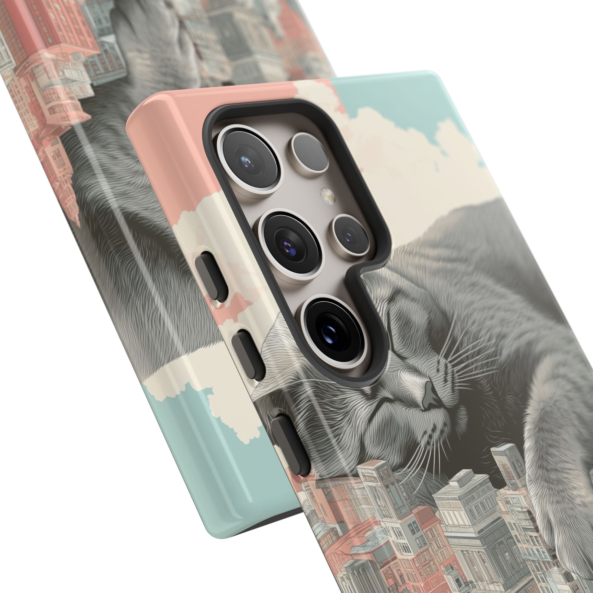 Cat Rests Over City - Samsung Case