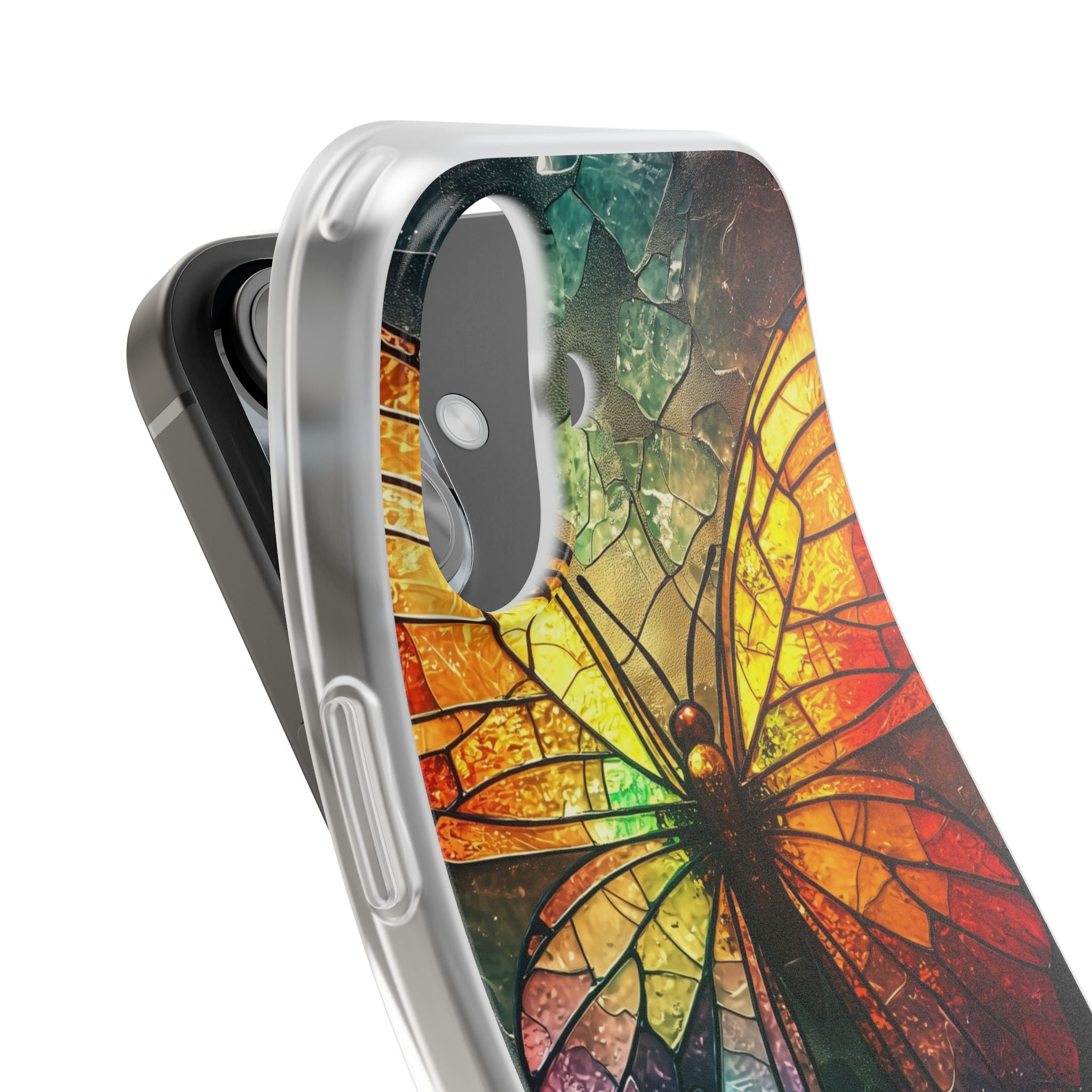 Stained Glass Butterfly iPhone 16 Case - Soft