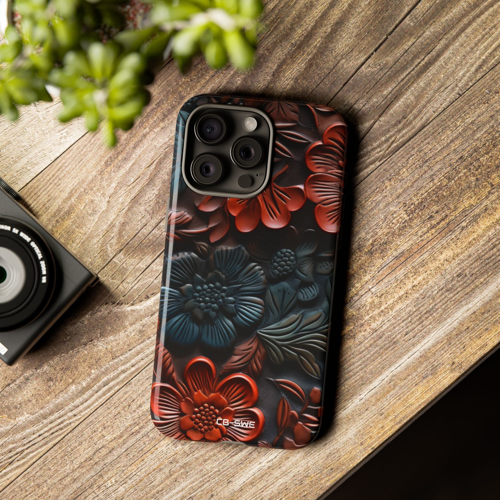 Sculpted Floral Elegance - iPhone Case
