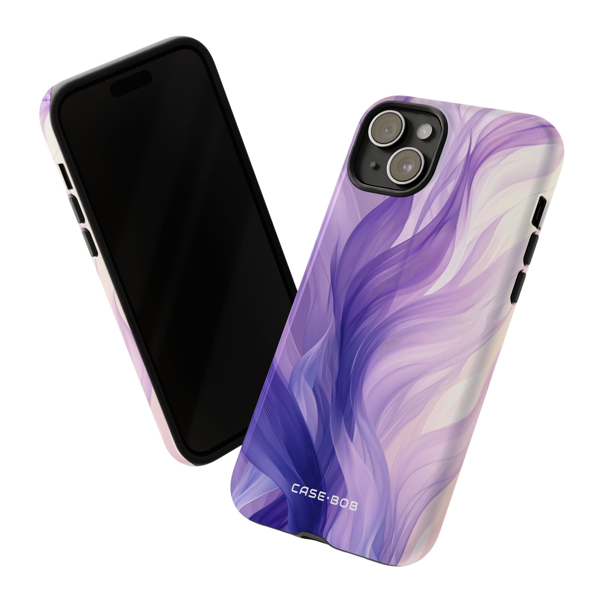 Purple Ribbon Waves iPhone 15 Plus Case - Tough