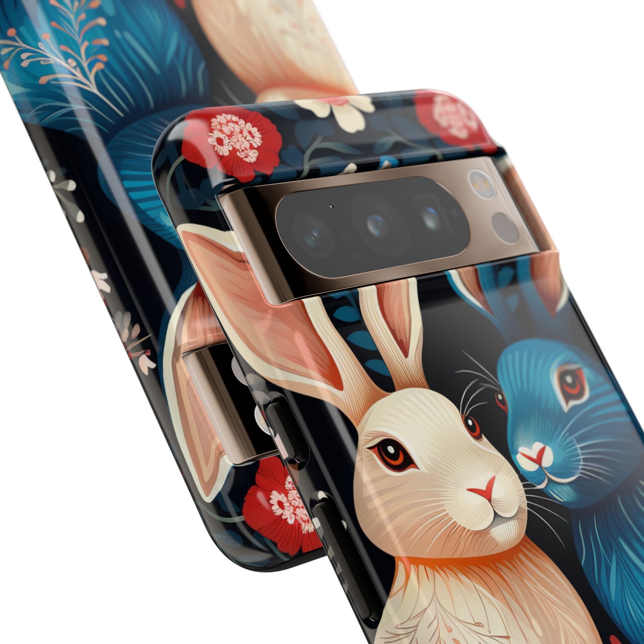 Rabbits Embrace Blossoms - Google Pixel Case