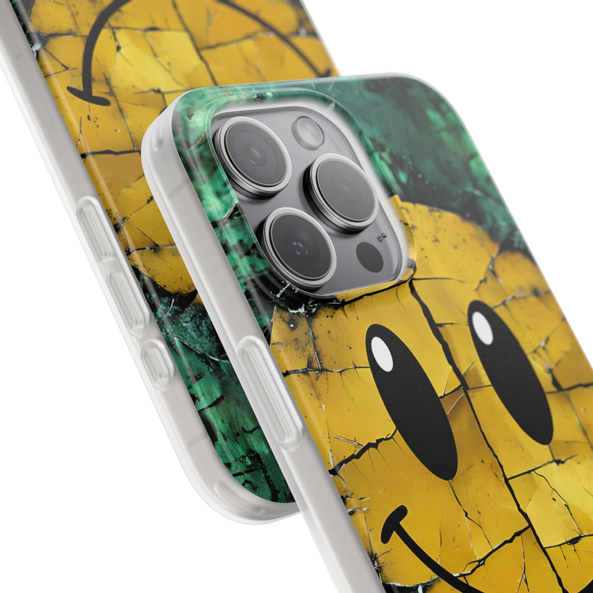 Cracked Smiley iPhone 15 Pro Max Case - Soft