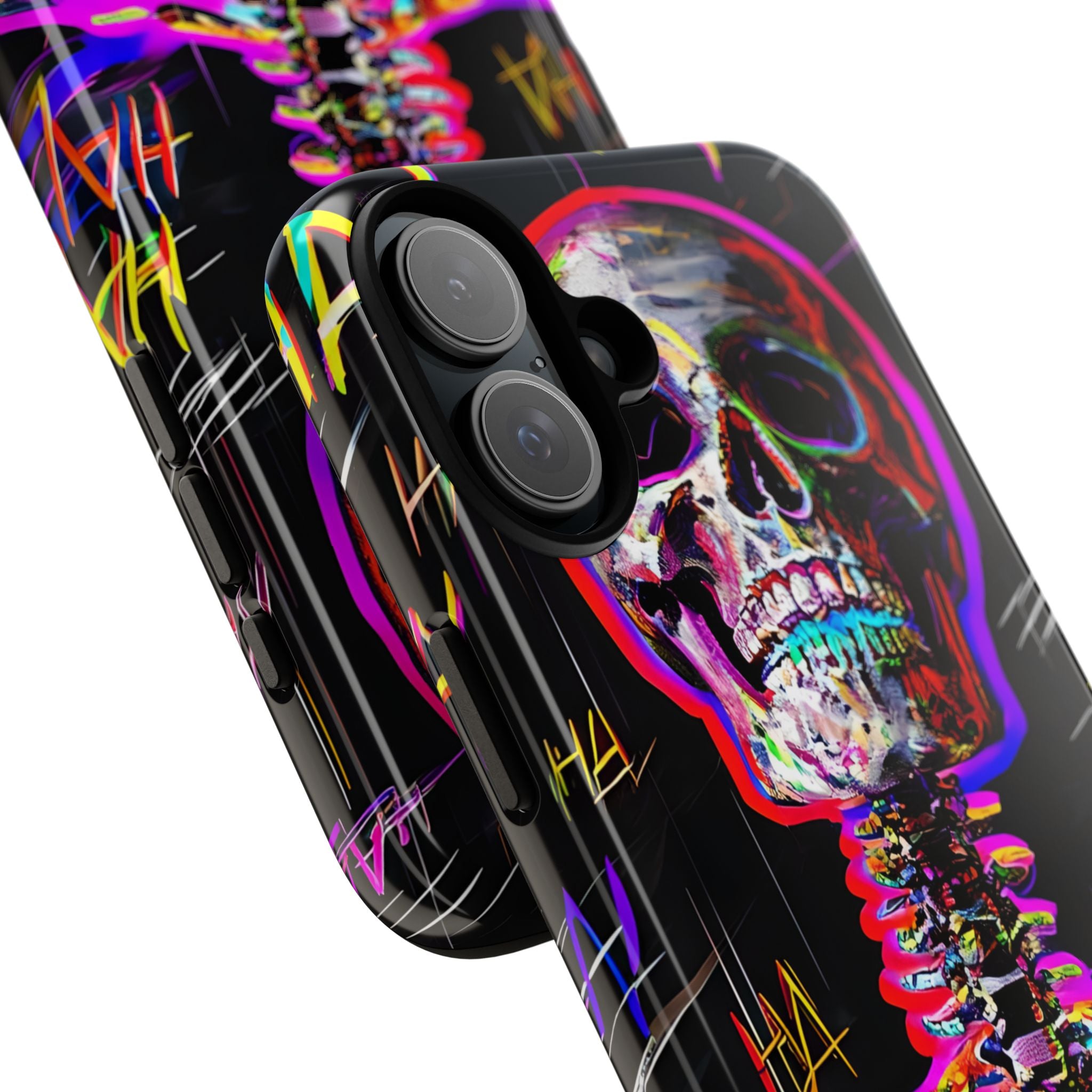 Neon Skeleton Chaos - iPhone Case