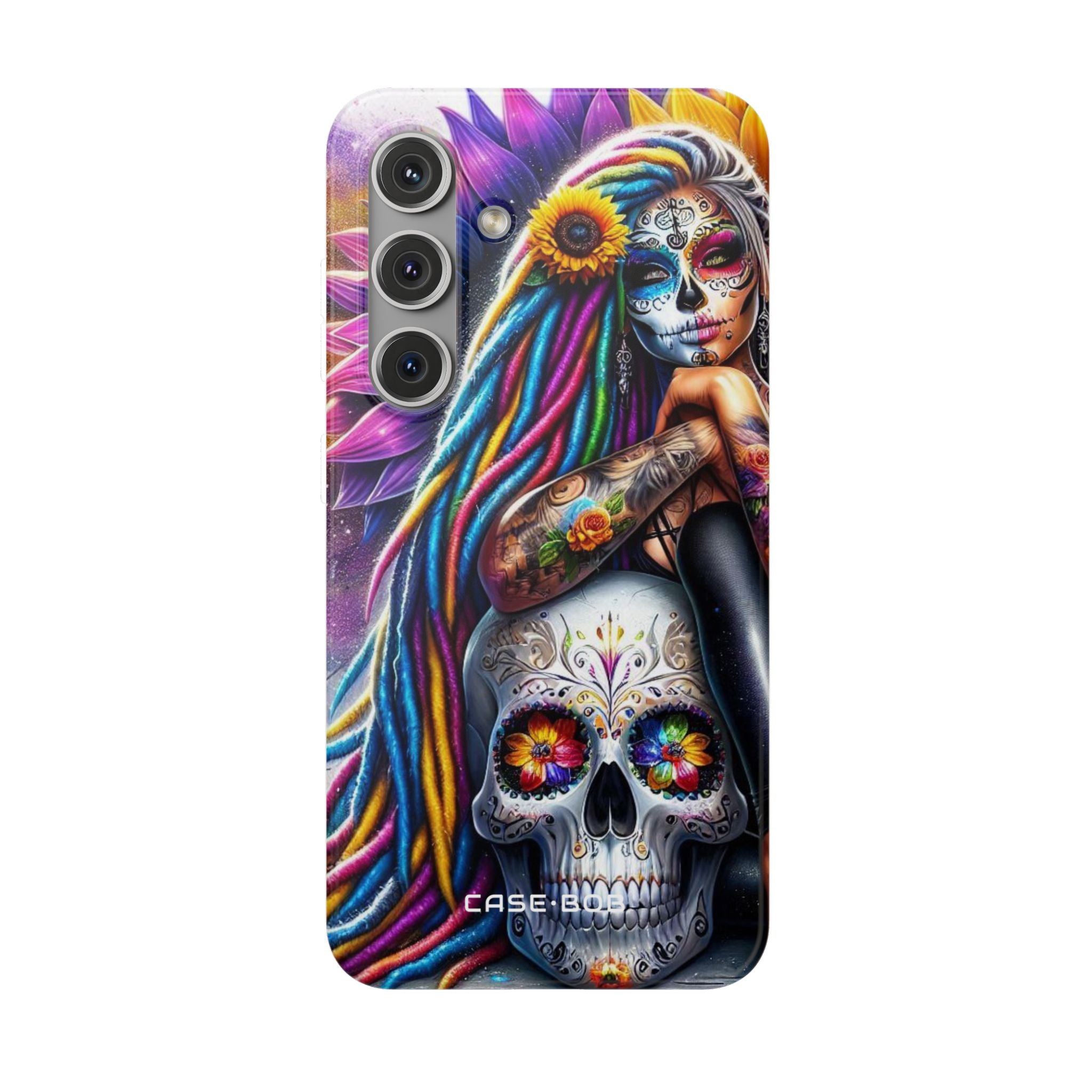 Sunflower Skull Glow Samsung S24 Case - Soft