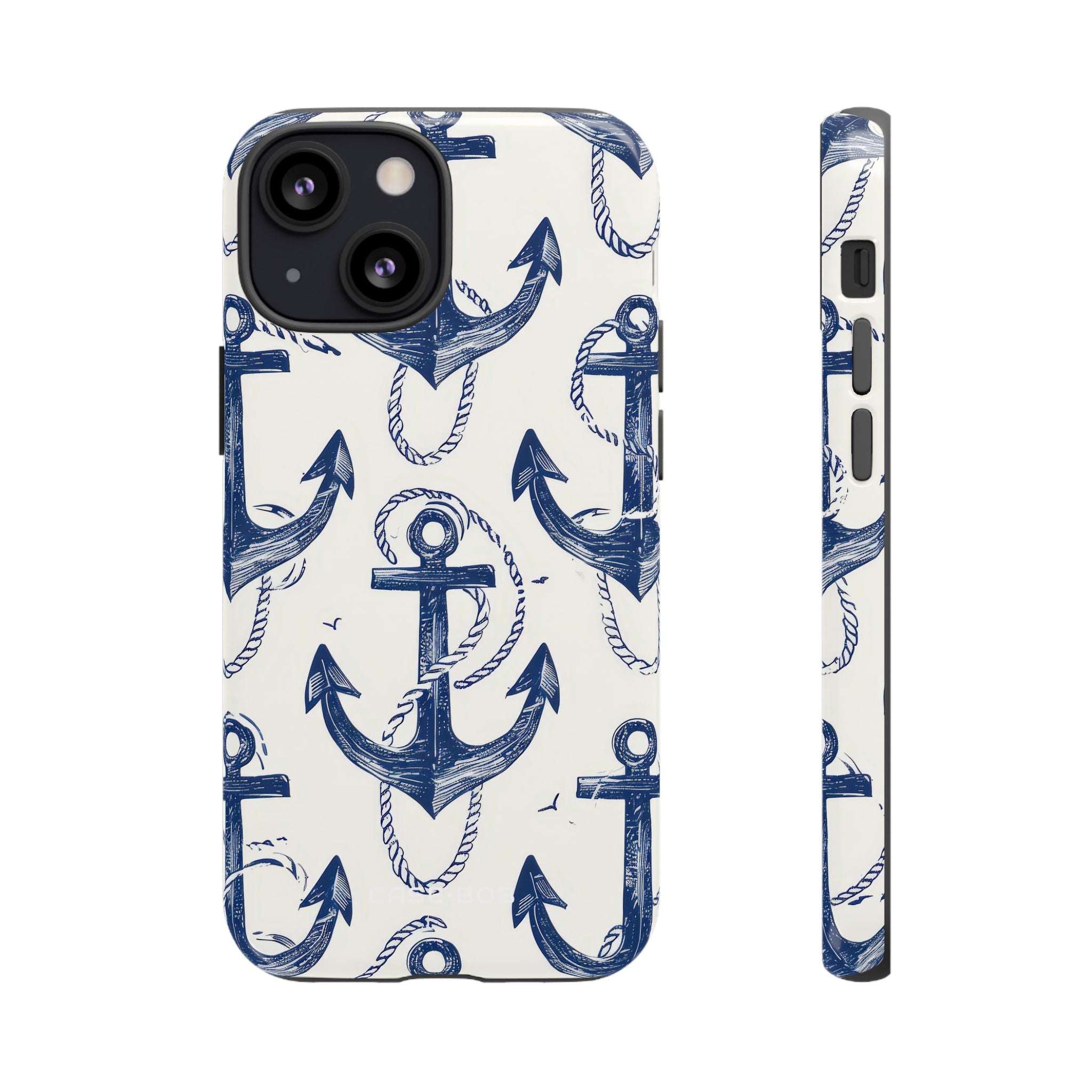 Navy Anchor Loop iPhone 13 Mini Case - Tough