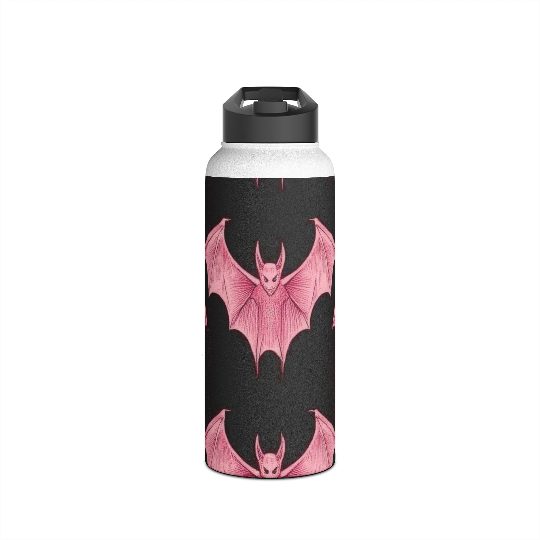 Pink Batwave - Stainless Steel Water Bottle