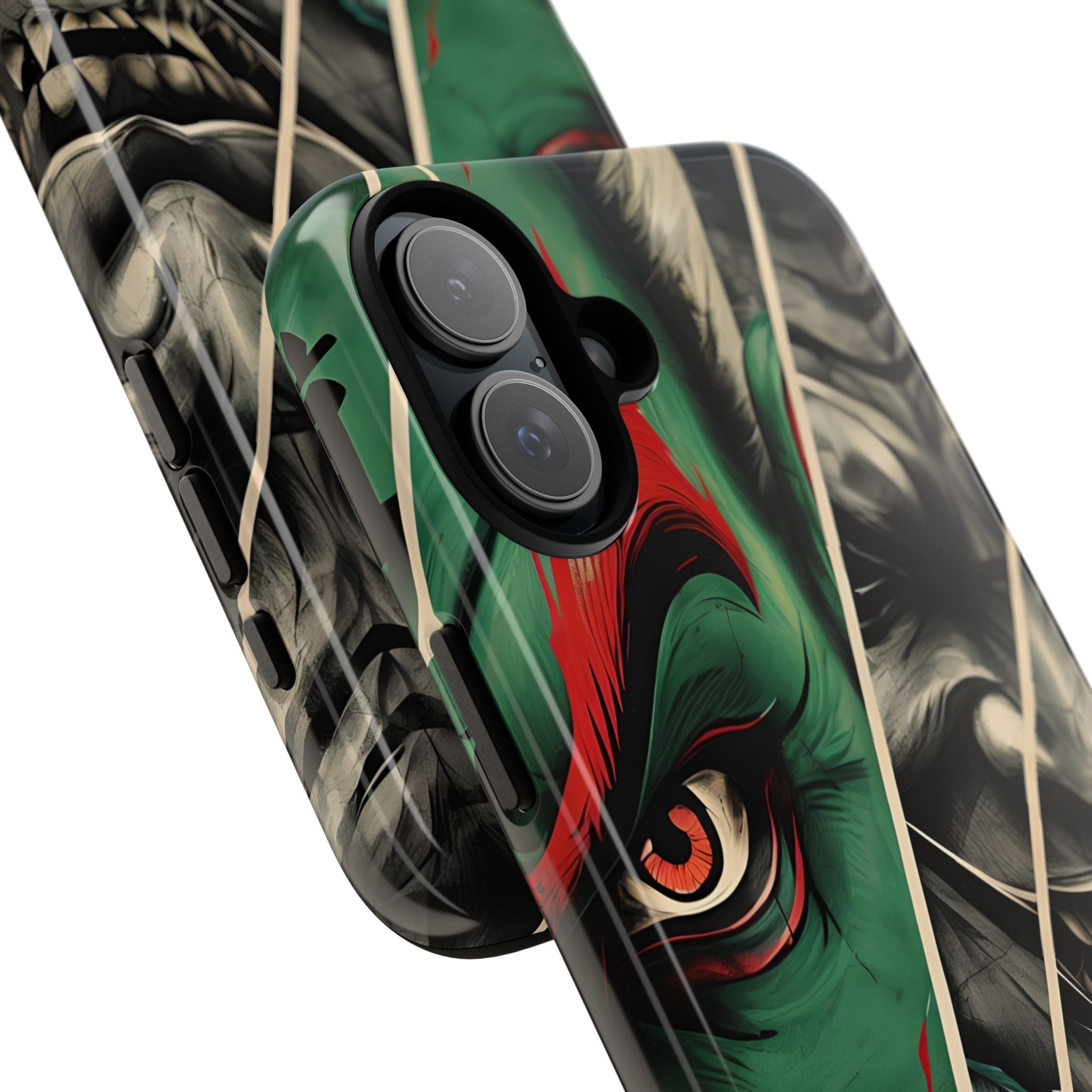 Striking Japanese Mask Art Vivid Colors iPhone 16 - Tough