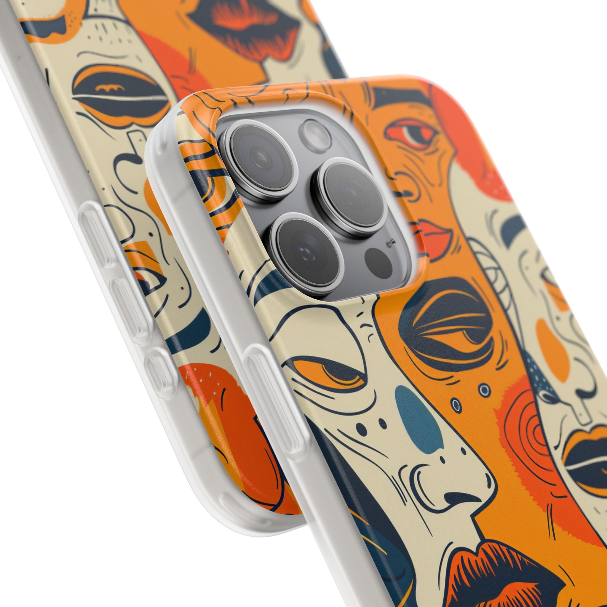 Tangled Faces Sunset iPhone 15 Pro Max Case - Soft