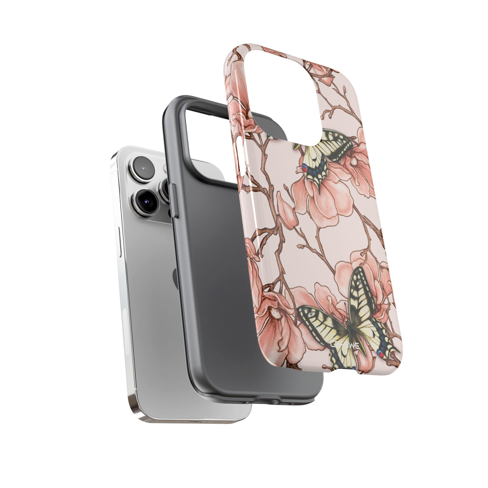 Butterflies and Magnolias Harmony - iPhone Case