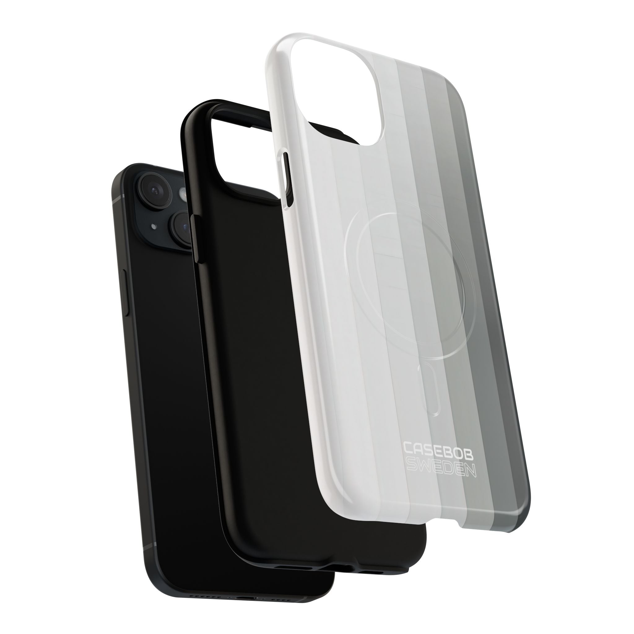 Silver Gradient Stripes iPhone 15 - Tough+