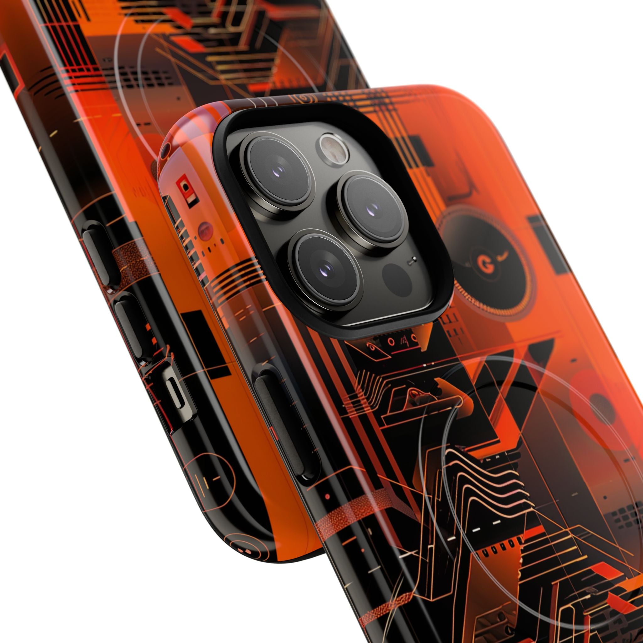 Orange Circuit Dreams iPhone 14 - Tough+