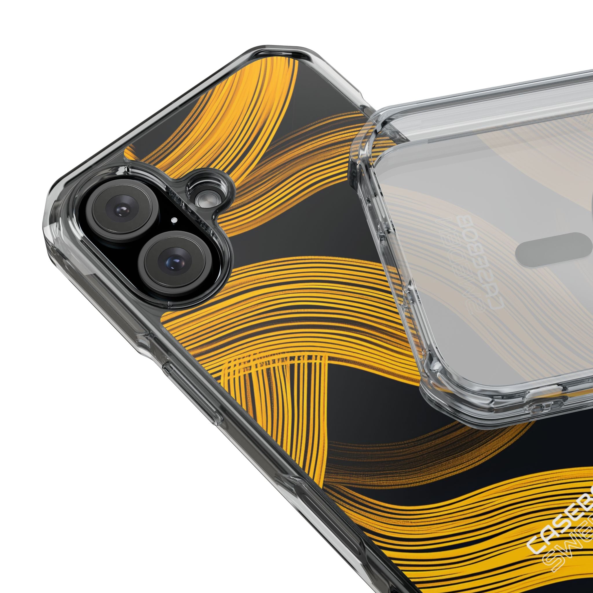 Yellow Flow Lines iPhone 16 - Impact Clear+