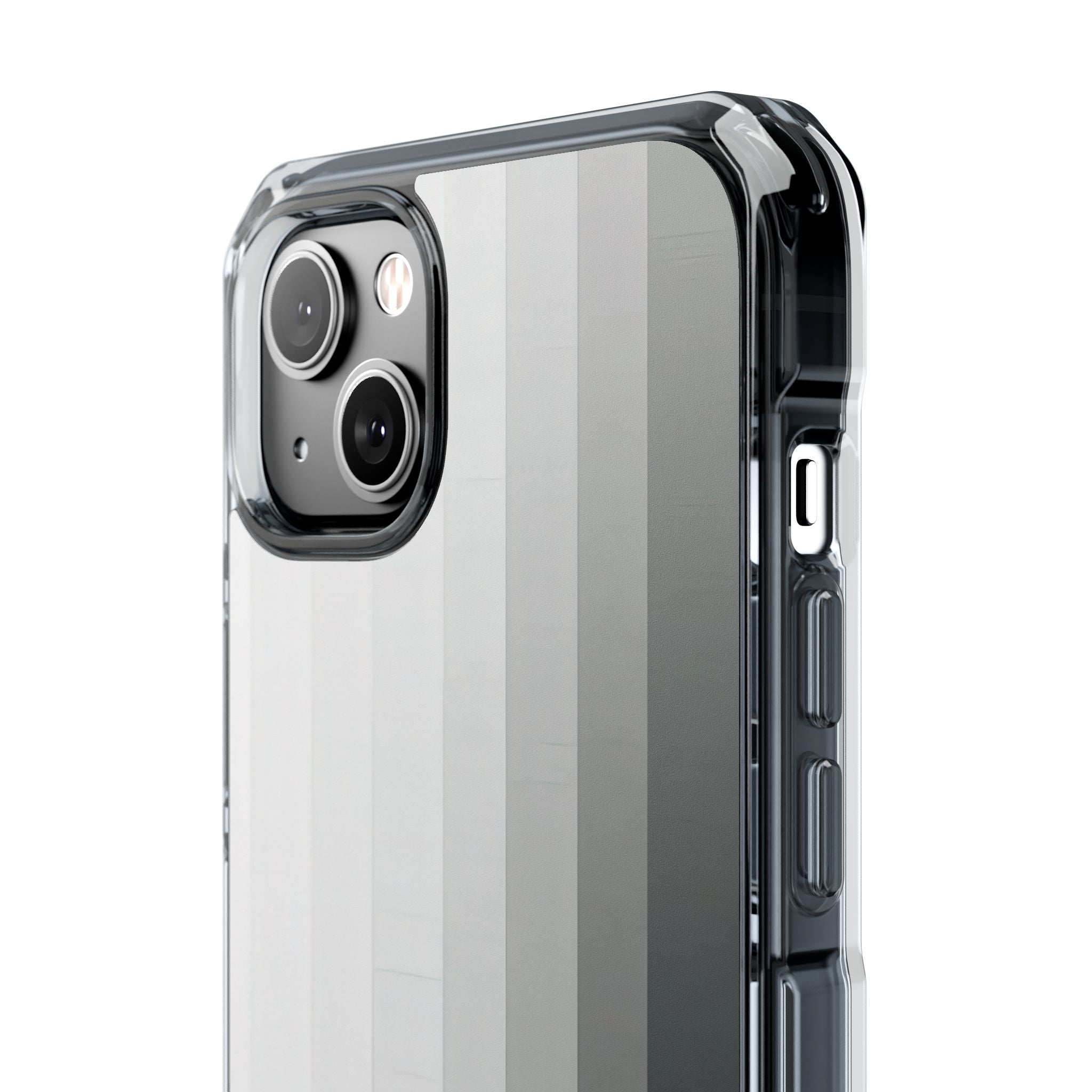 Silver Gradient Stripes iPhone 14 - Impact Clear+