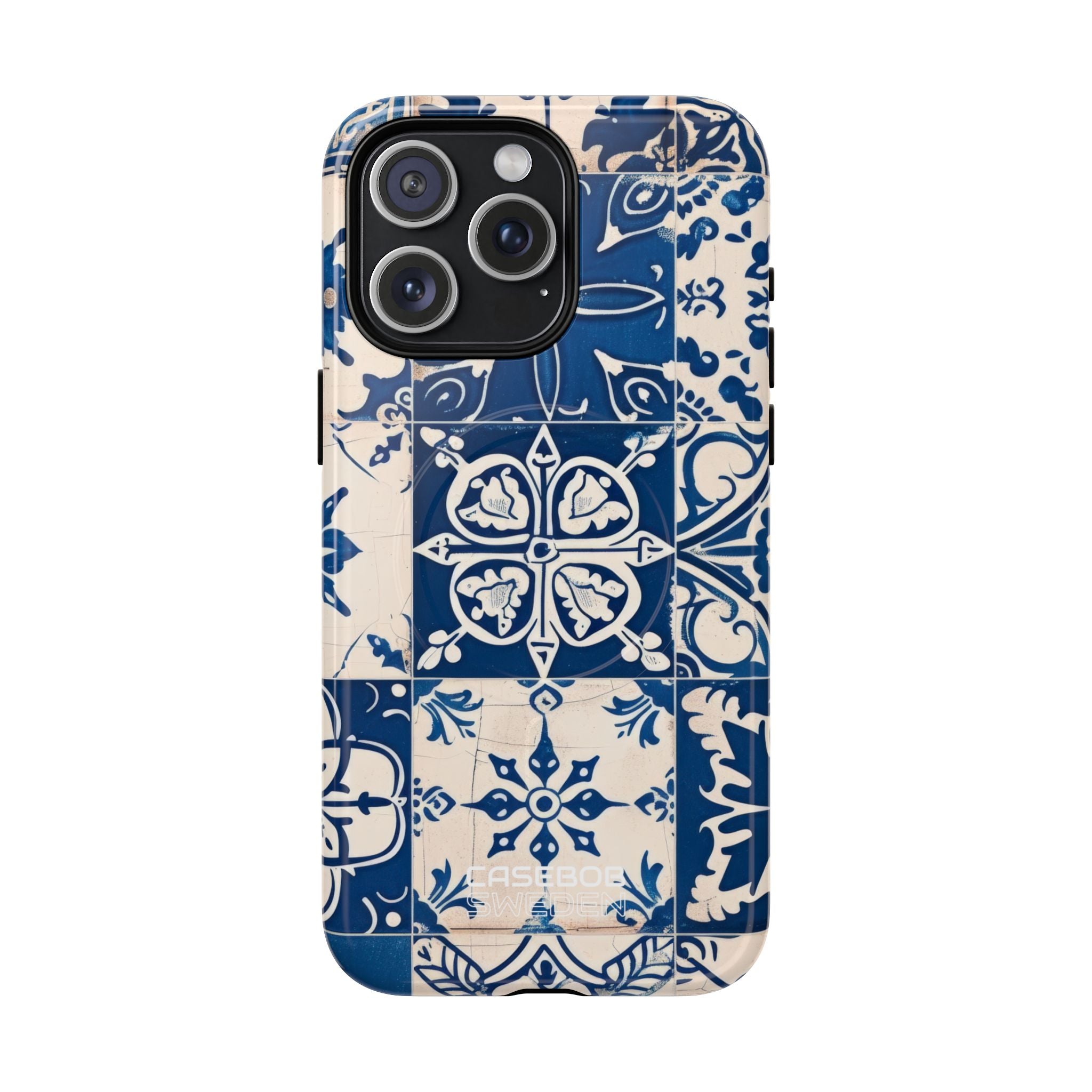Ornate Blue Tiles iPhone 15 - Tough+
