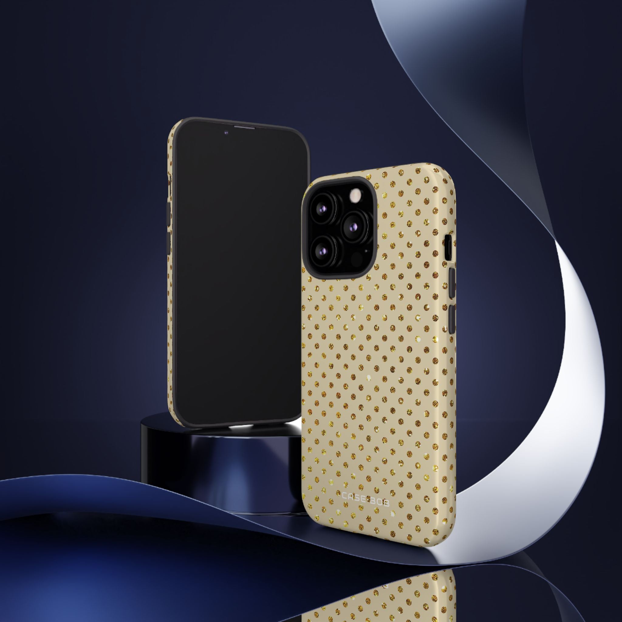 Gold Sparkle Grid iPhone 13 Pro Case - Tough