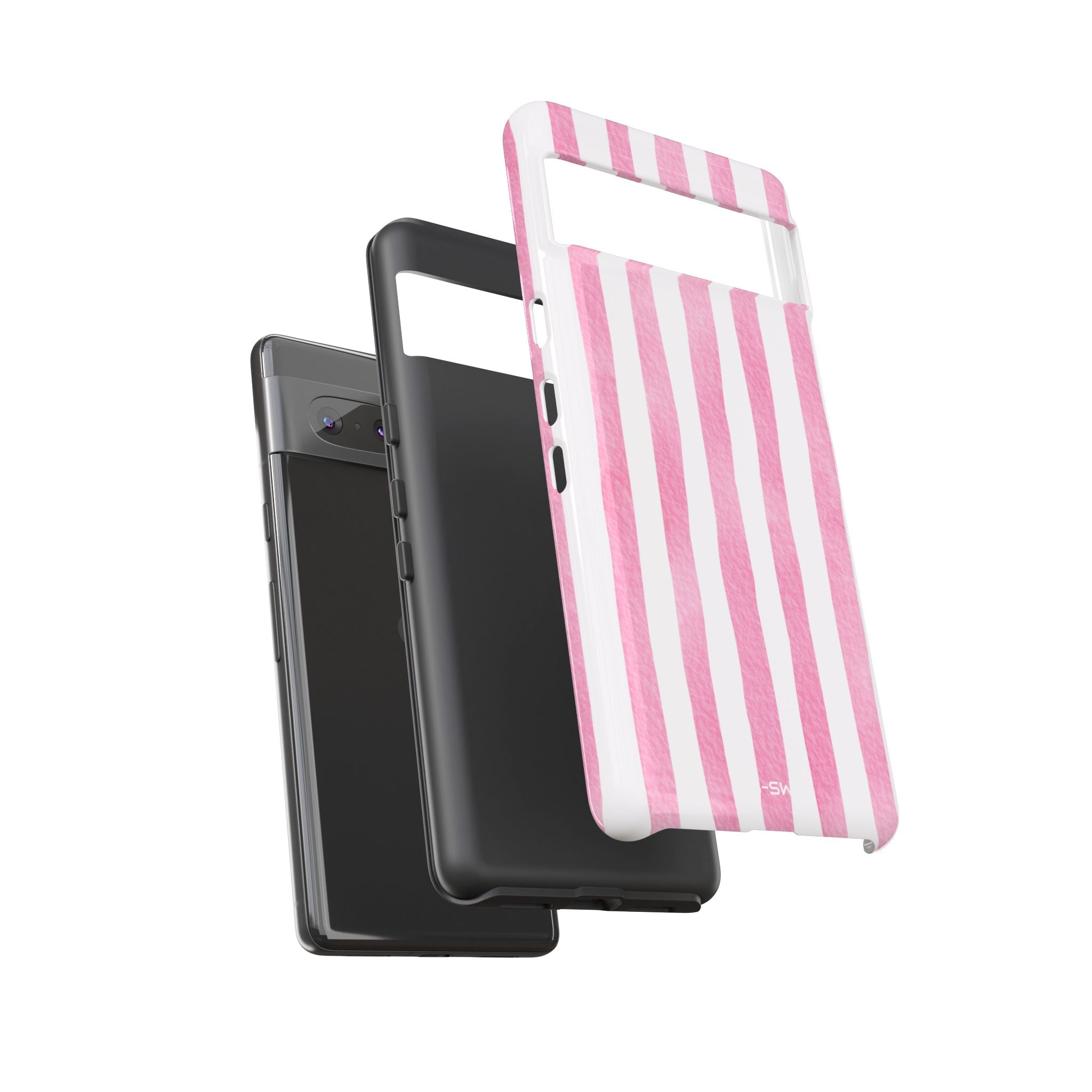 Pink Watercolor Stripes - Google Pixel Case