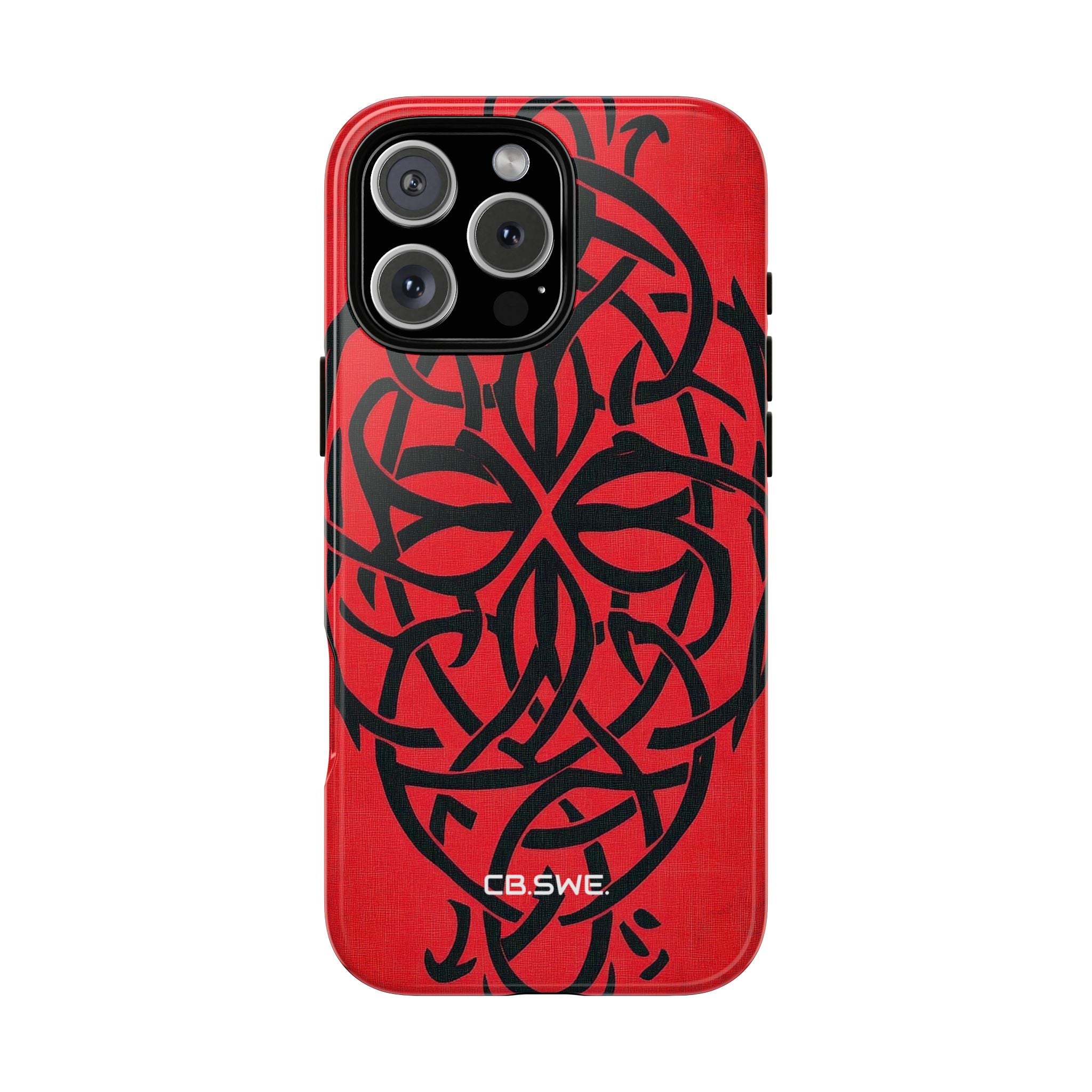 Wunderschöne rote symmetrische keltische Symbole Gothic Standard iPhone 16 - Robust