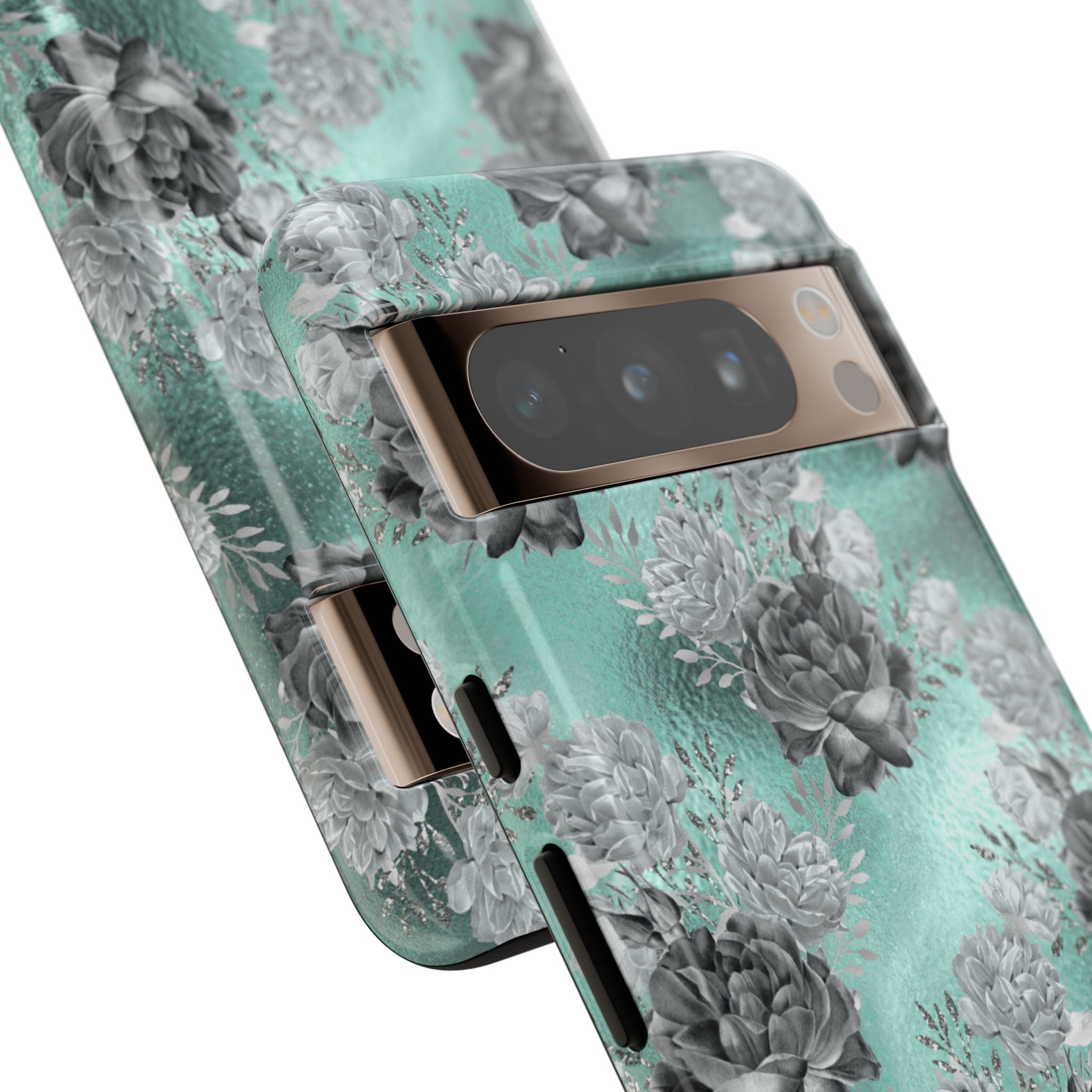 Teal Floral Elegance - Google Pixel Case