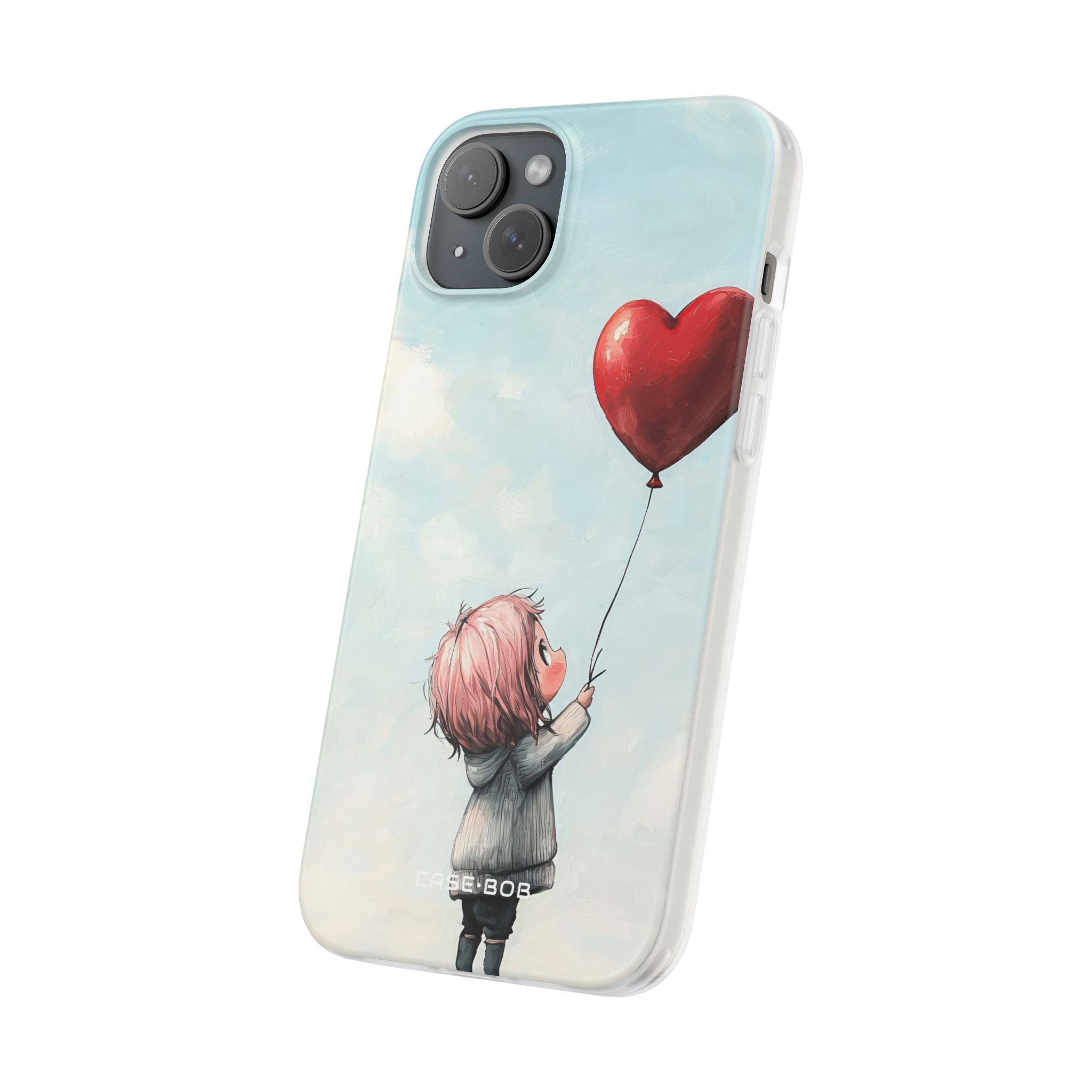 Heart Balloon Glow iPhone 15 Plus Case - Soft