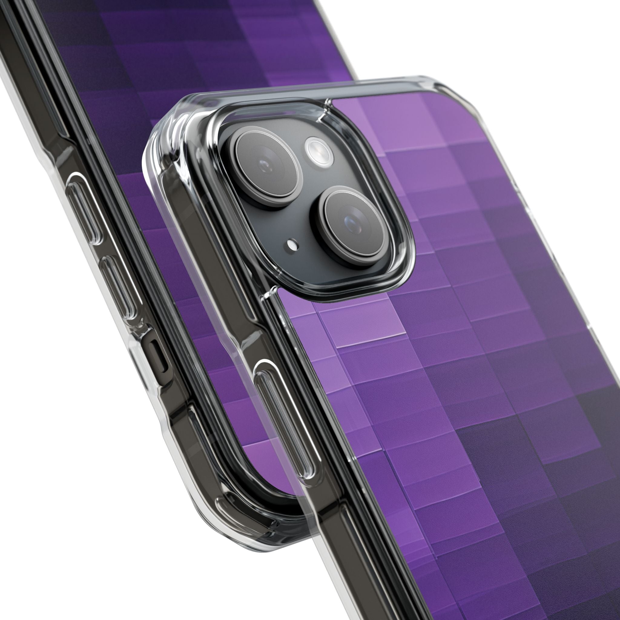 Purple Horizon Grid iPhone 15 - Impact Clear+