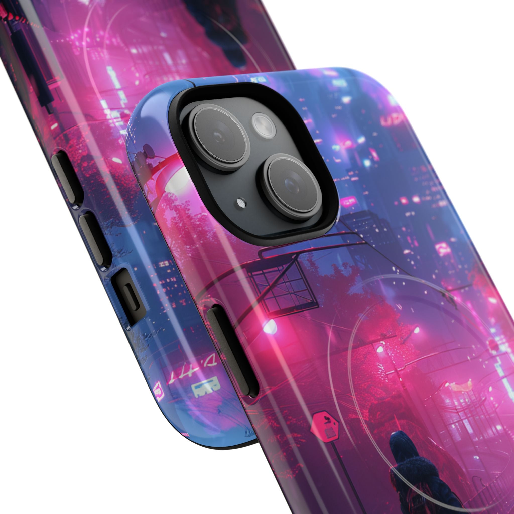 Neon Shadow City iPhone 15 - Tough+