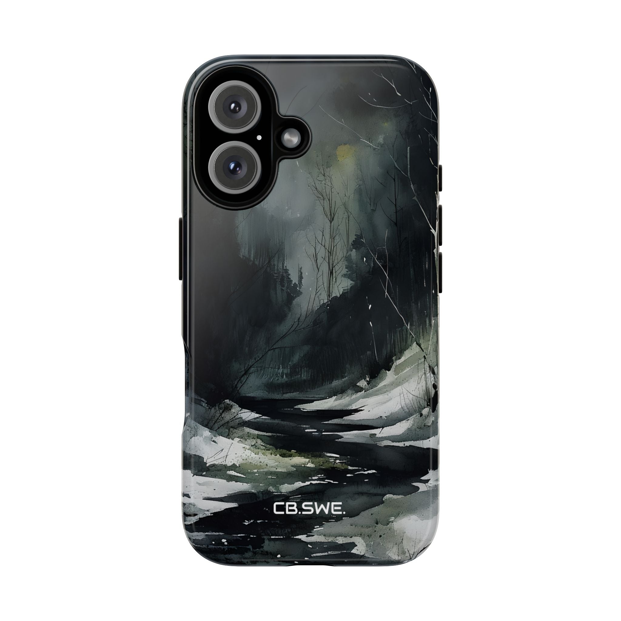 Moody Winter Landscape Watercolor Art Phone Cover iPhone 16 - Tough