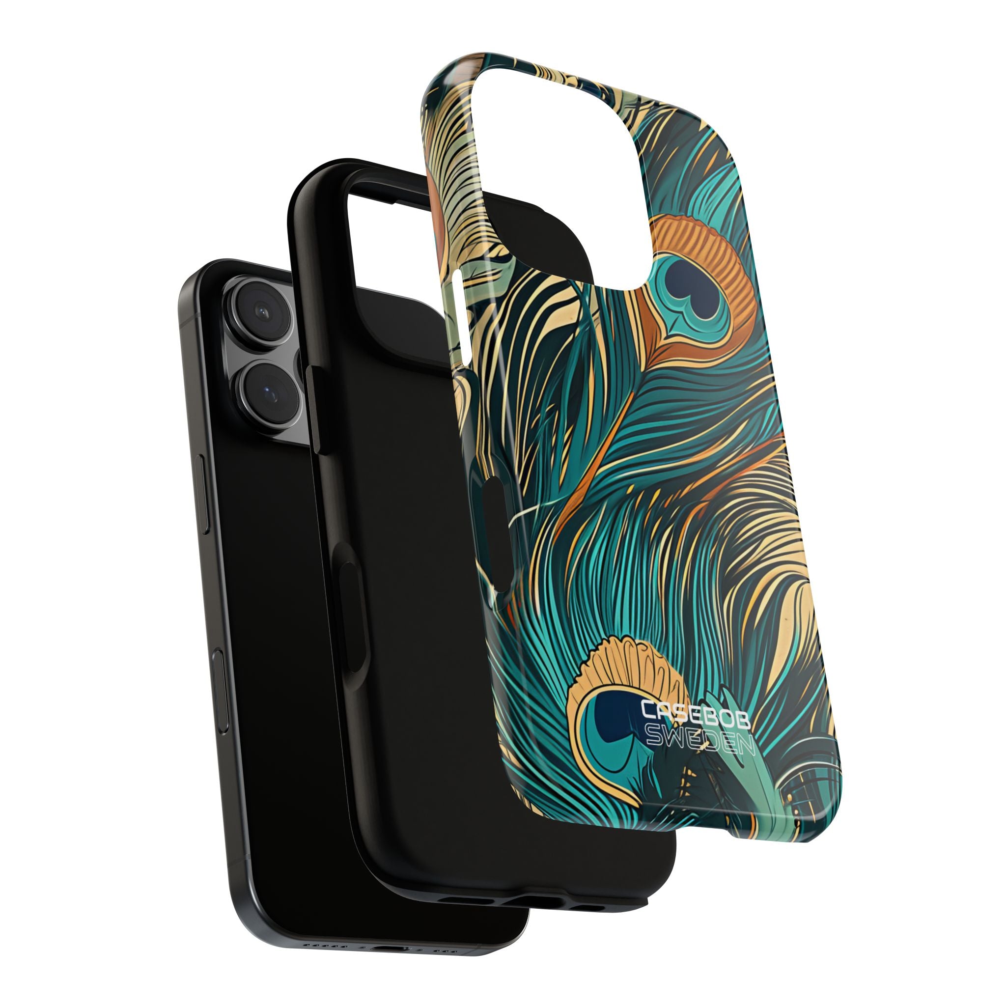 Peacock Feather Whirl iPhone 16 - Tough