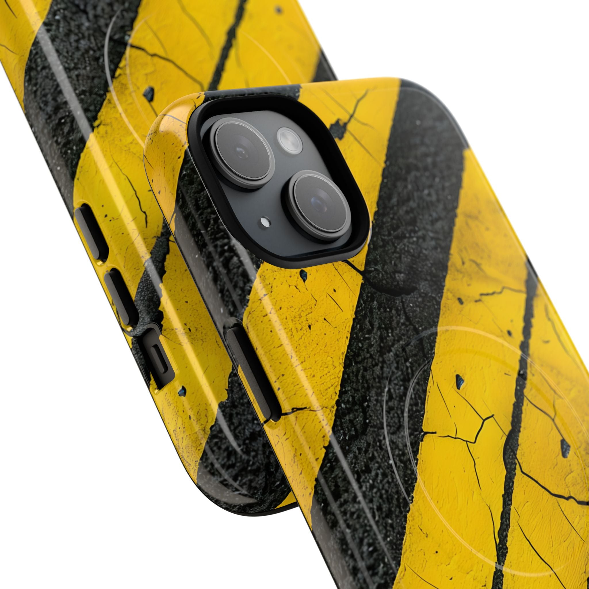 Yellow Stripe Distress iPhone 15 Plus Case - Tough+