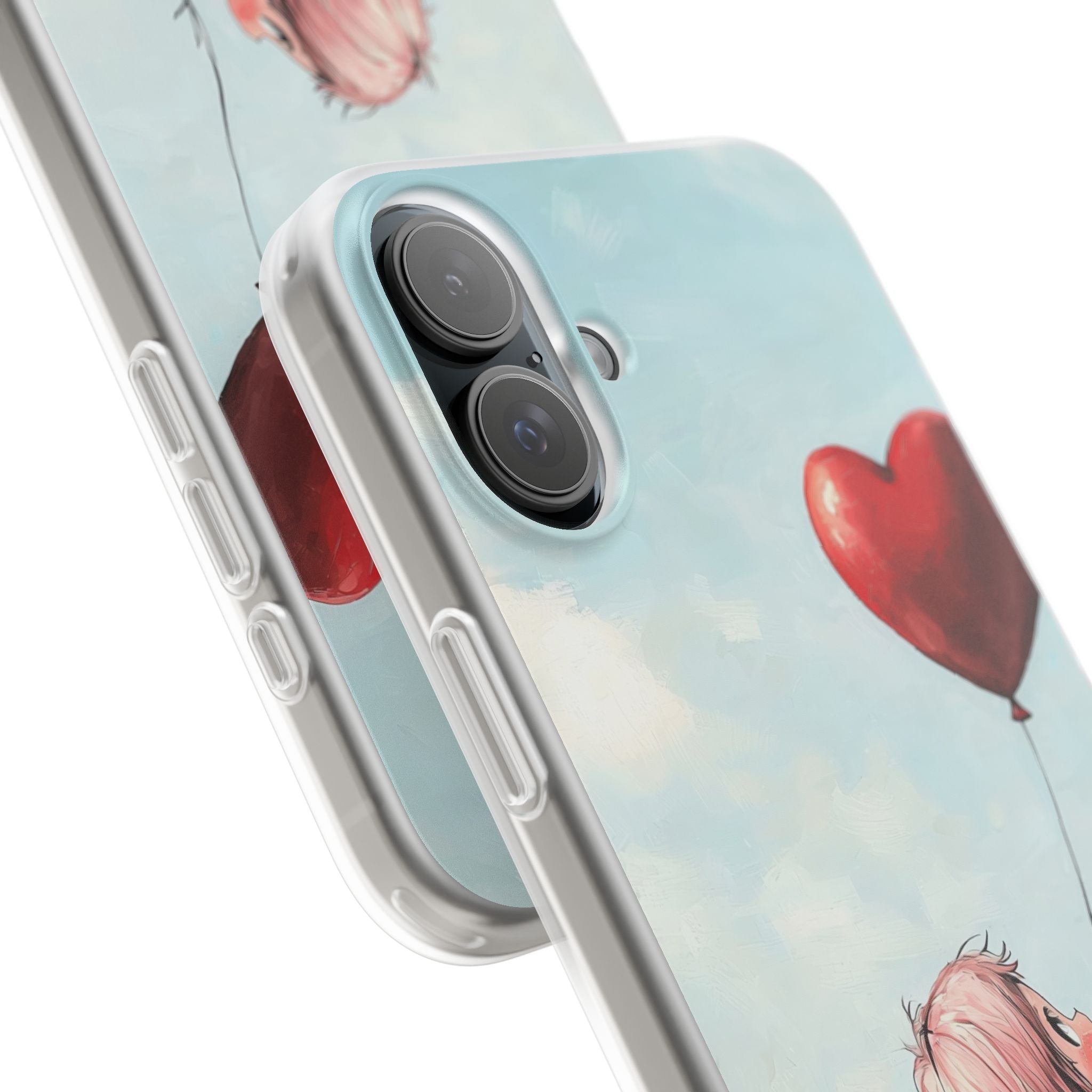 Heart Balloon Glow iPhone 16 Plus Case - Soft