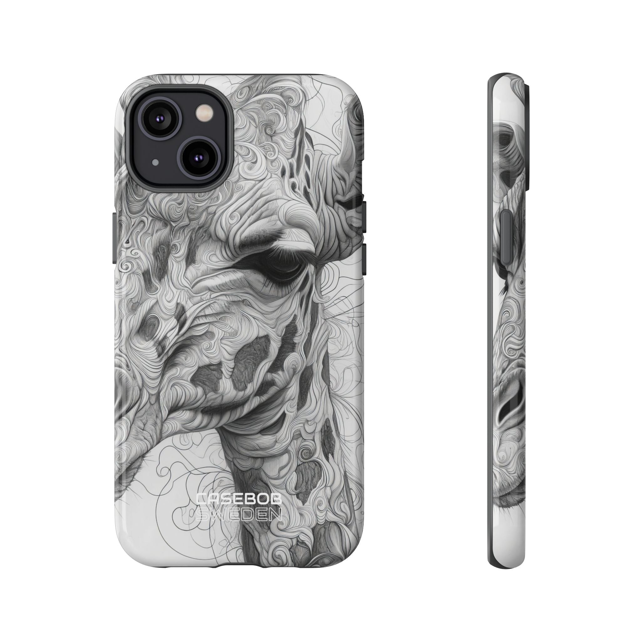 Swirling Giraffe Art iPhone 14 - Tough