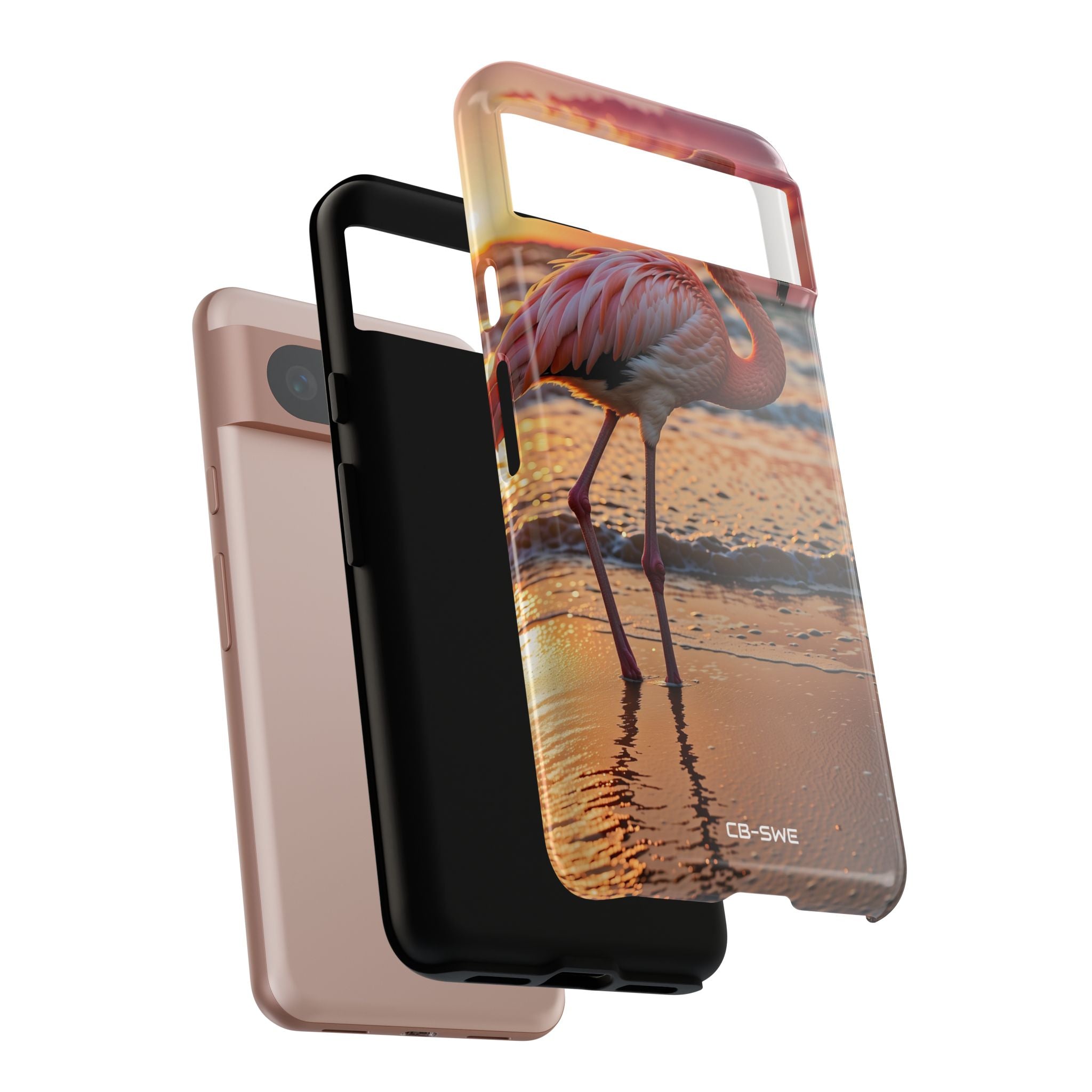 Sunset Flamingo Stand - Google Pixel Case