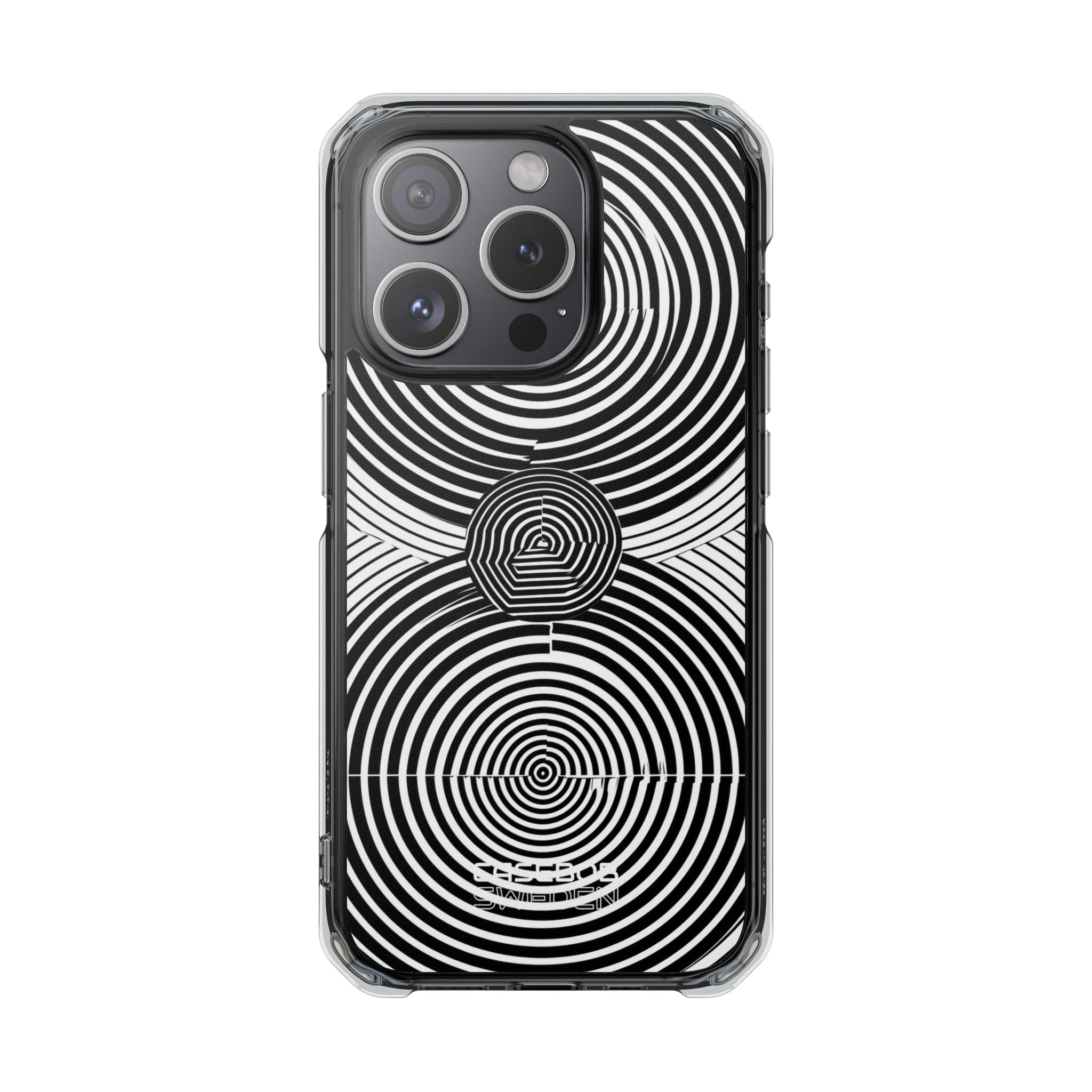 Monochrome Spiral Motion iPhone 15 - Impact Clear+