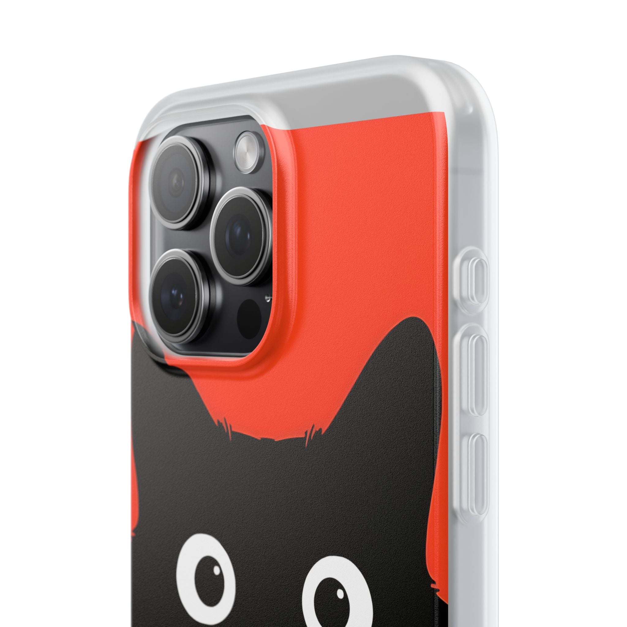 Peekaboo Cat Crimson iPhone 15 Pro Max Case - Soft