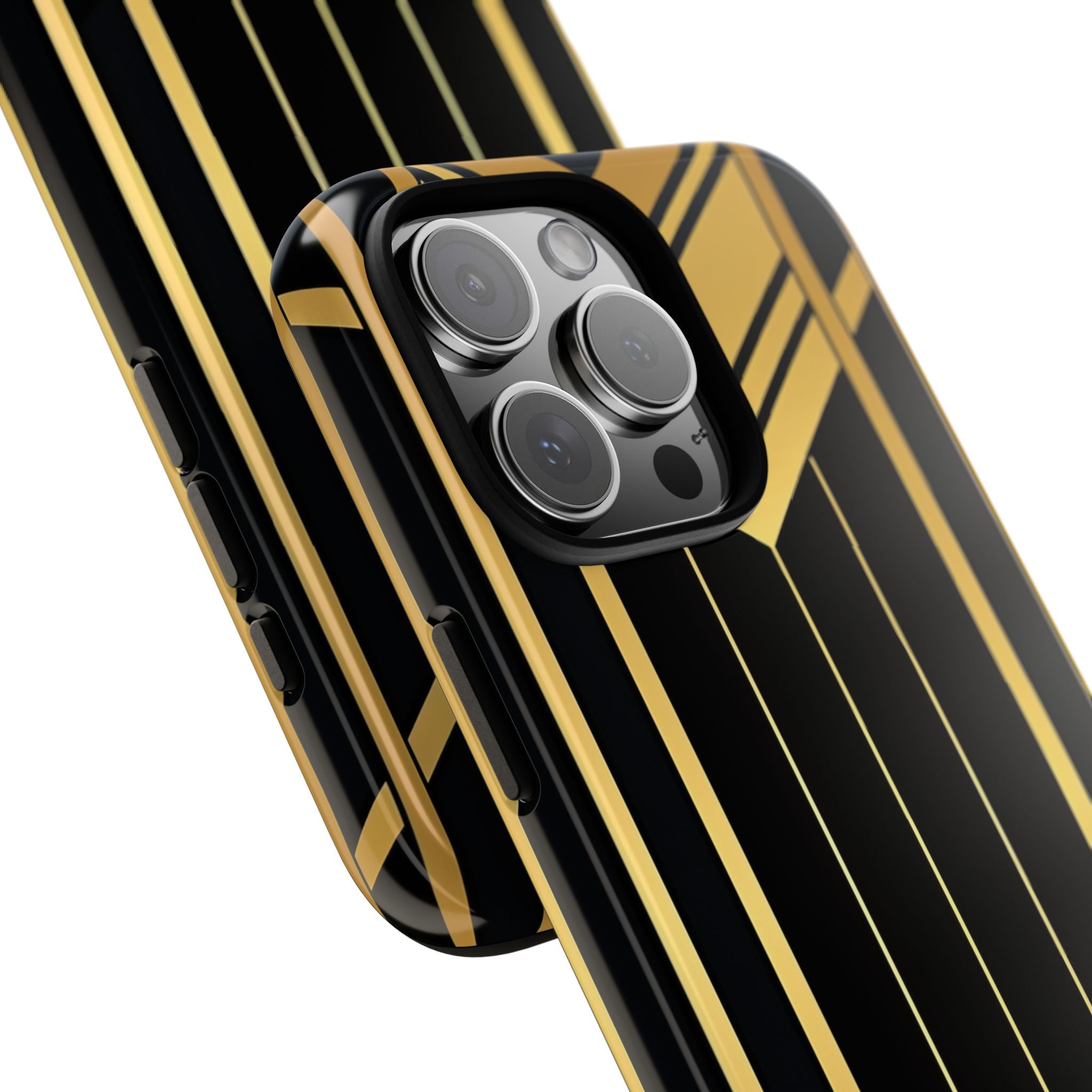 Golden Geometric Symphony iPhone 16 - Tough