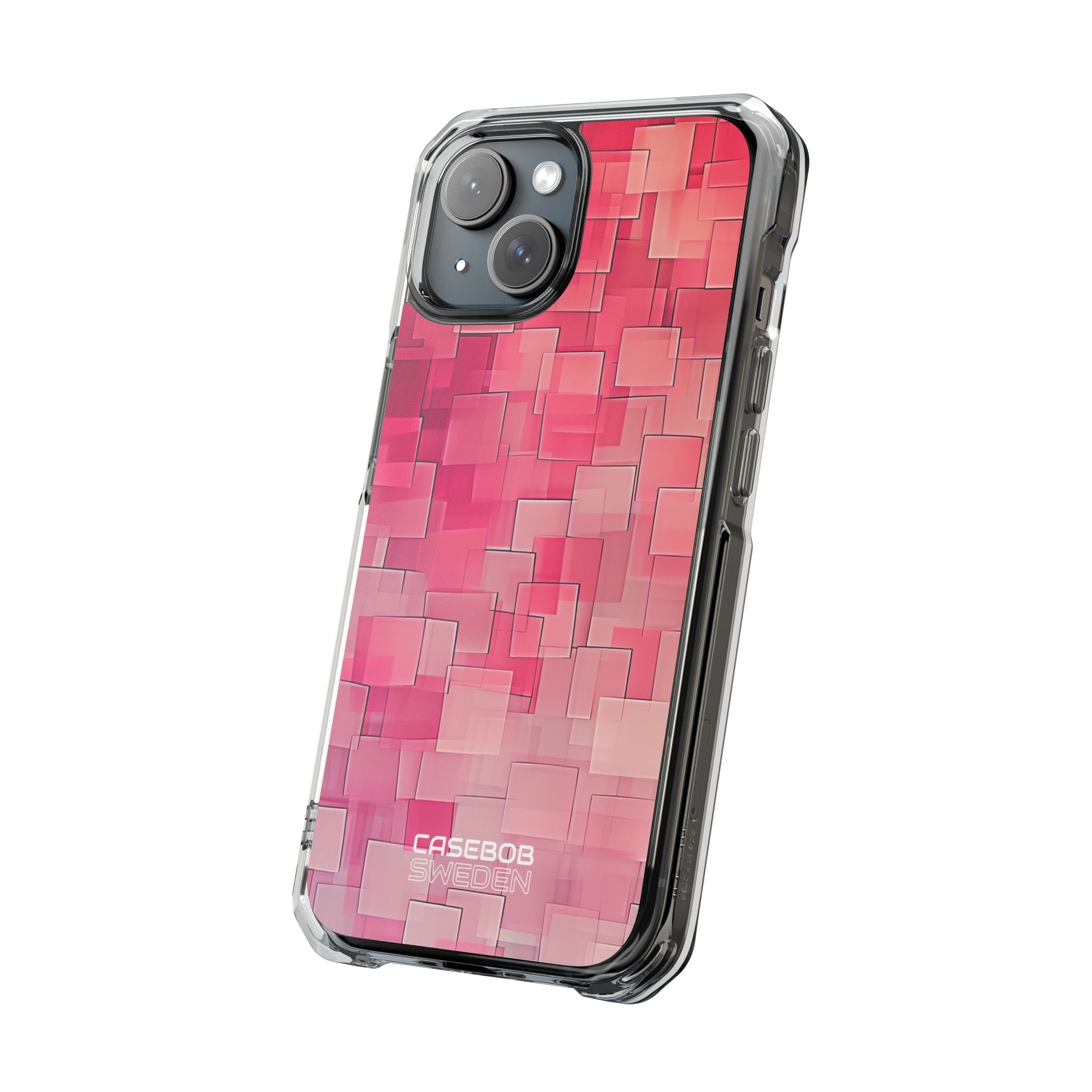 Layered Pink Geometry iPhone 15 - Impact Clear+