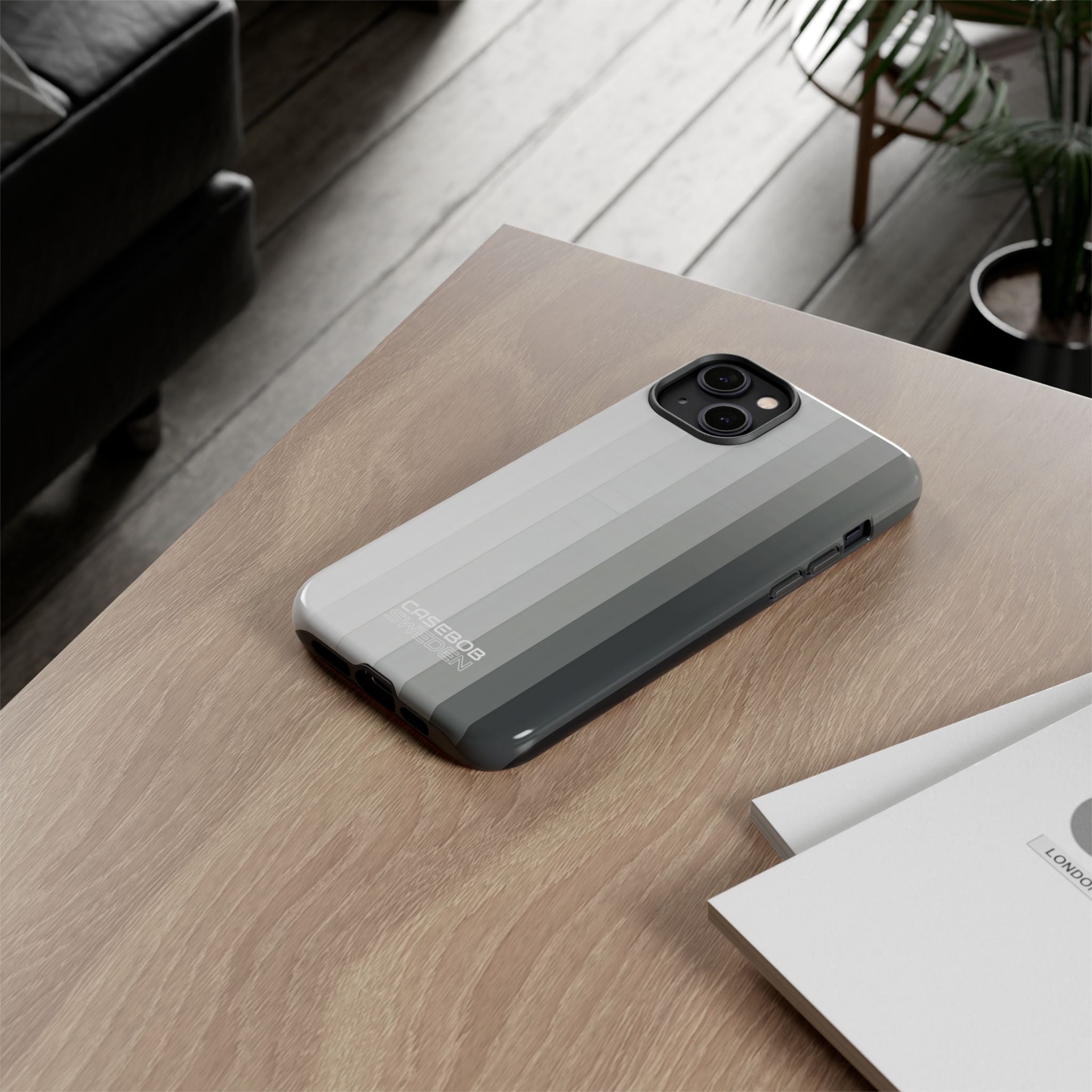 Silver Gradient Stripes iPhone 14 - Tough