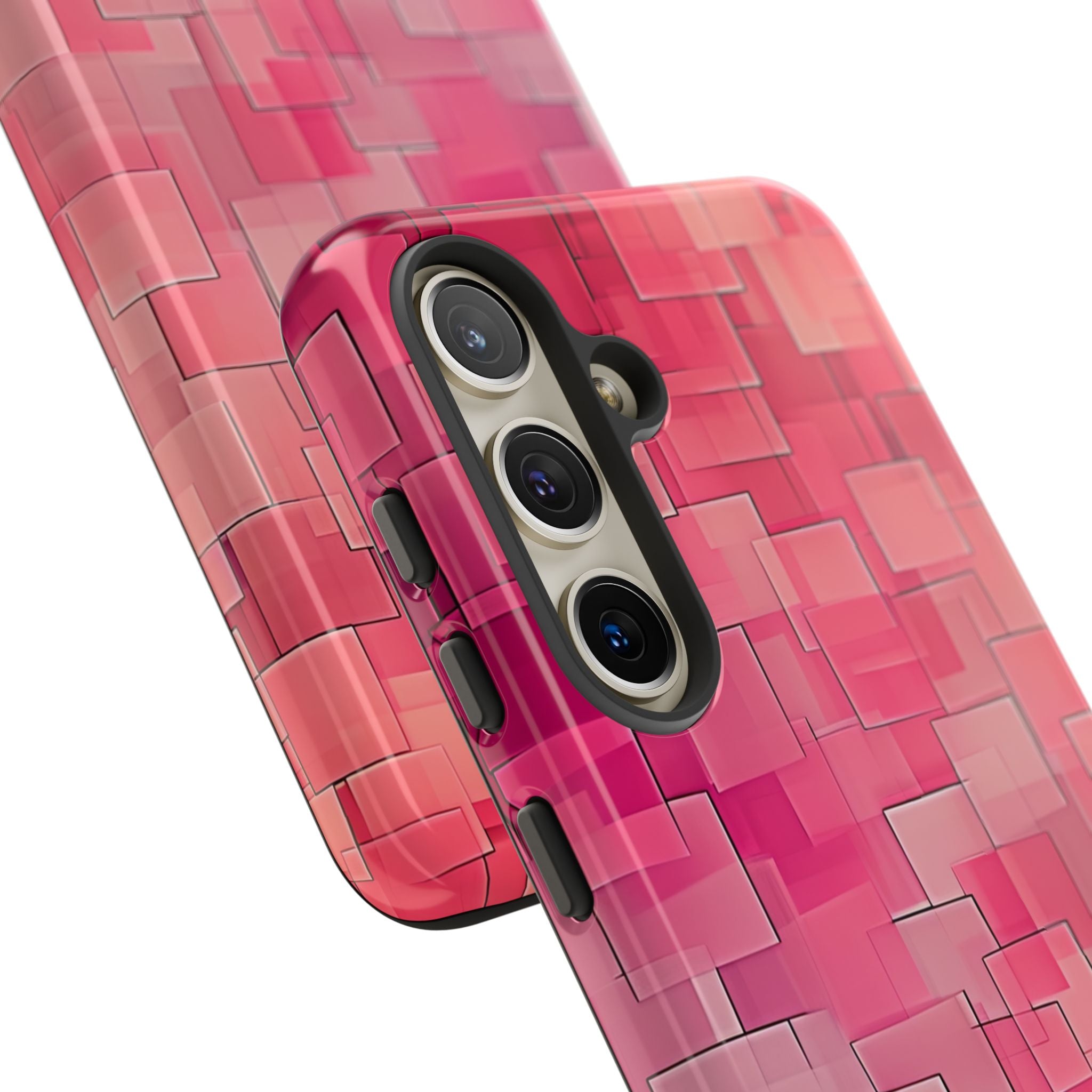 Gelaagde roze geometrie Samsung S24 - Tough