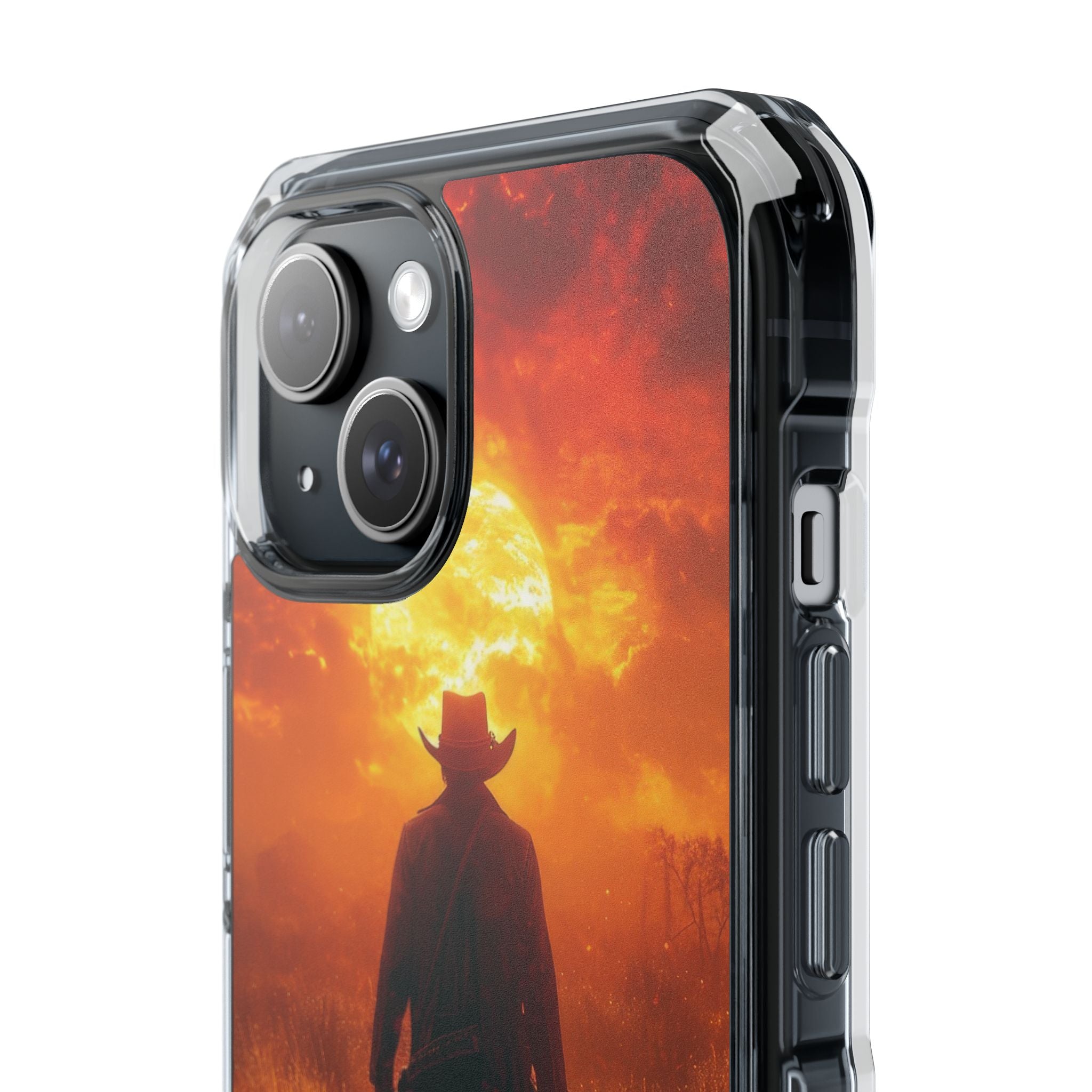 Fiery Sunset Cowboy iPhone 15 - Impact Clear+