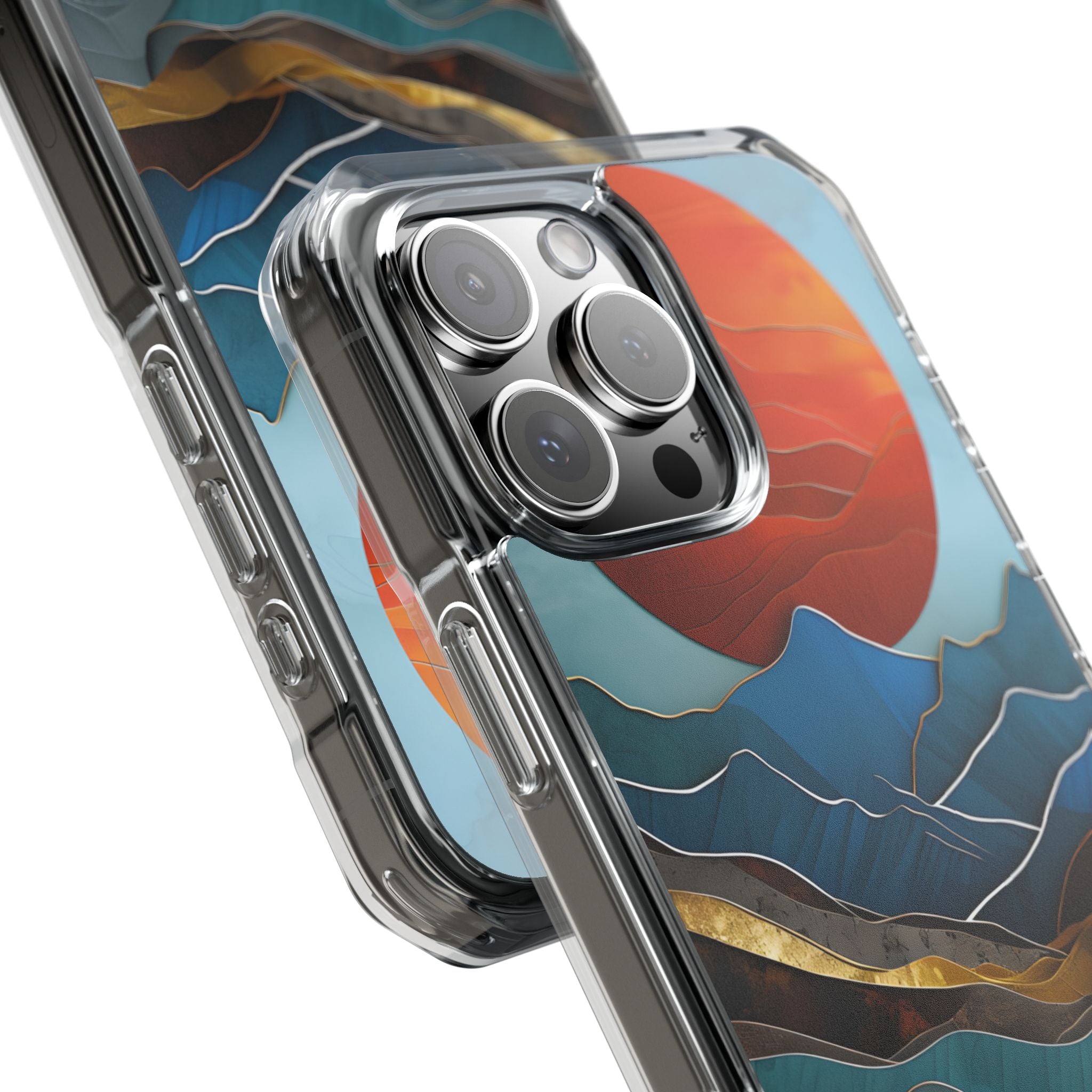 Sunset Geometry Waves iPhone Case - Impact