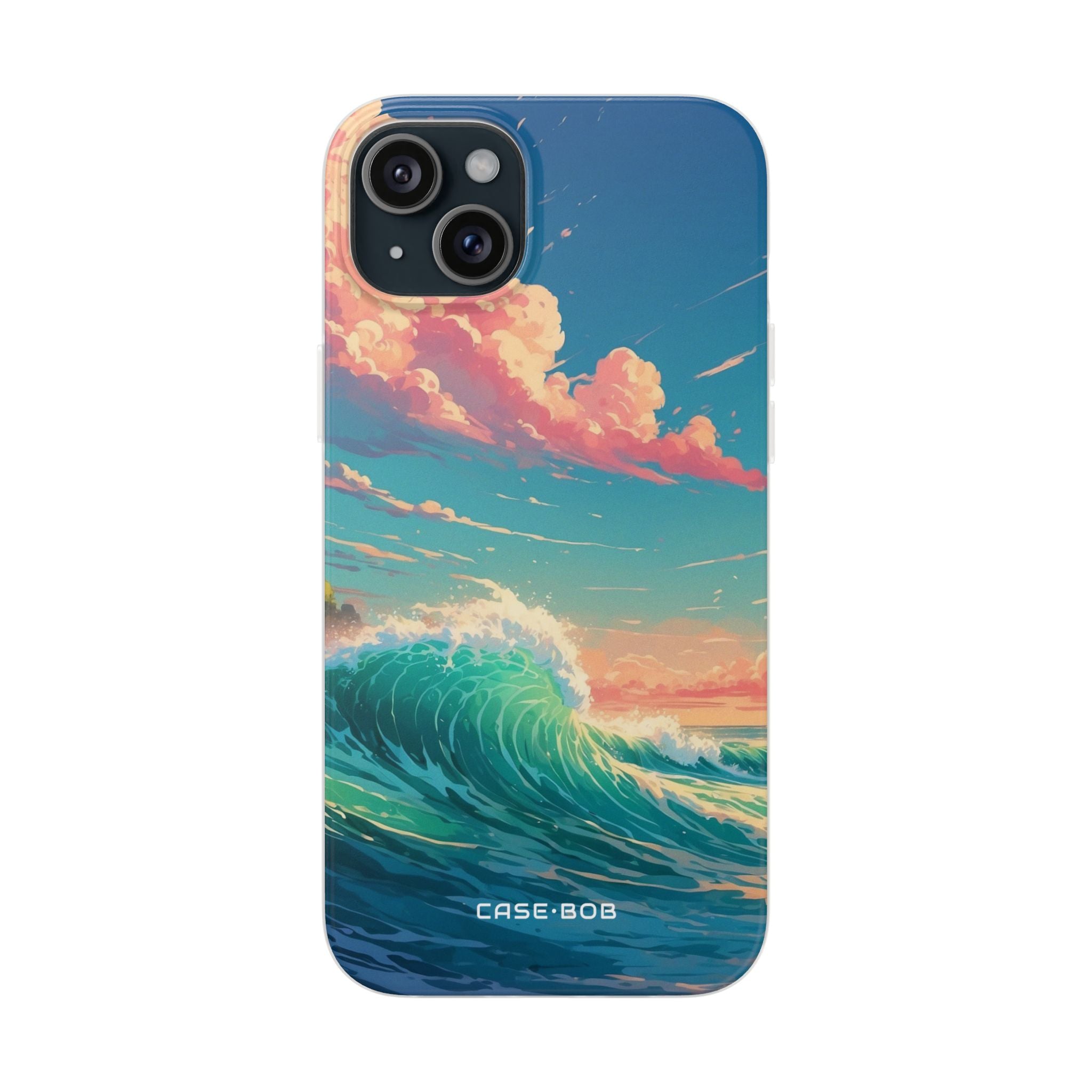 Turquoise Curl iPhone 15 Plus Case - Soft