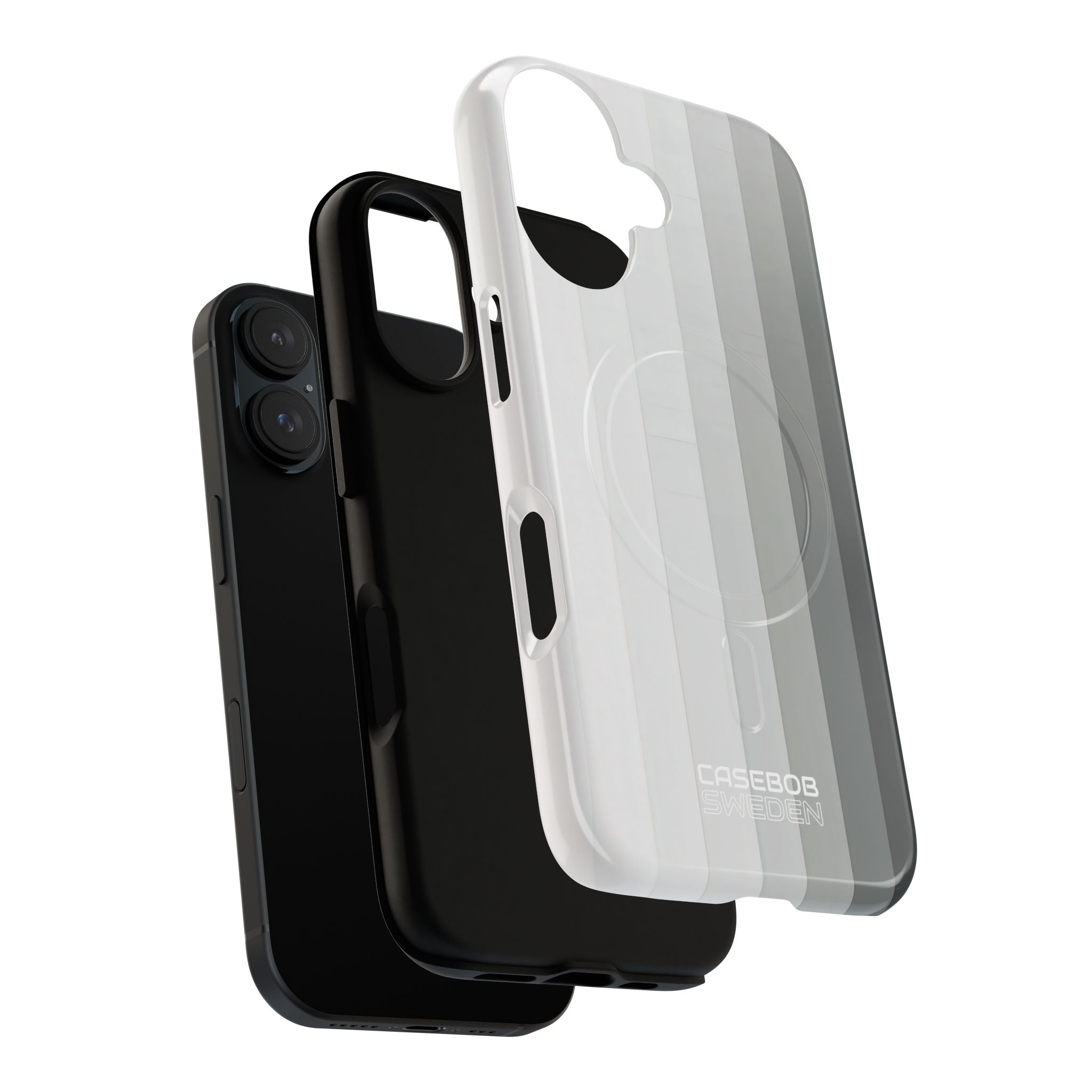 Silver Gradient Stripes iPhone 16 - Tough+